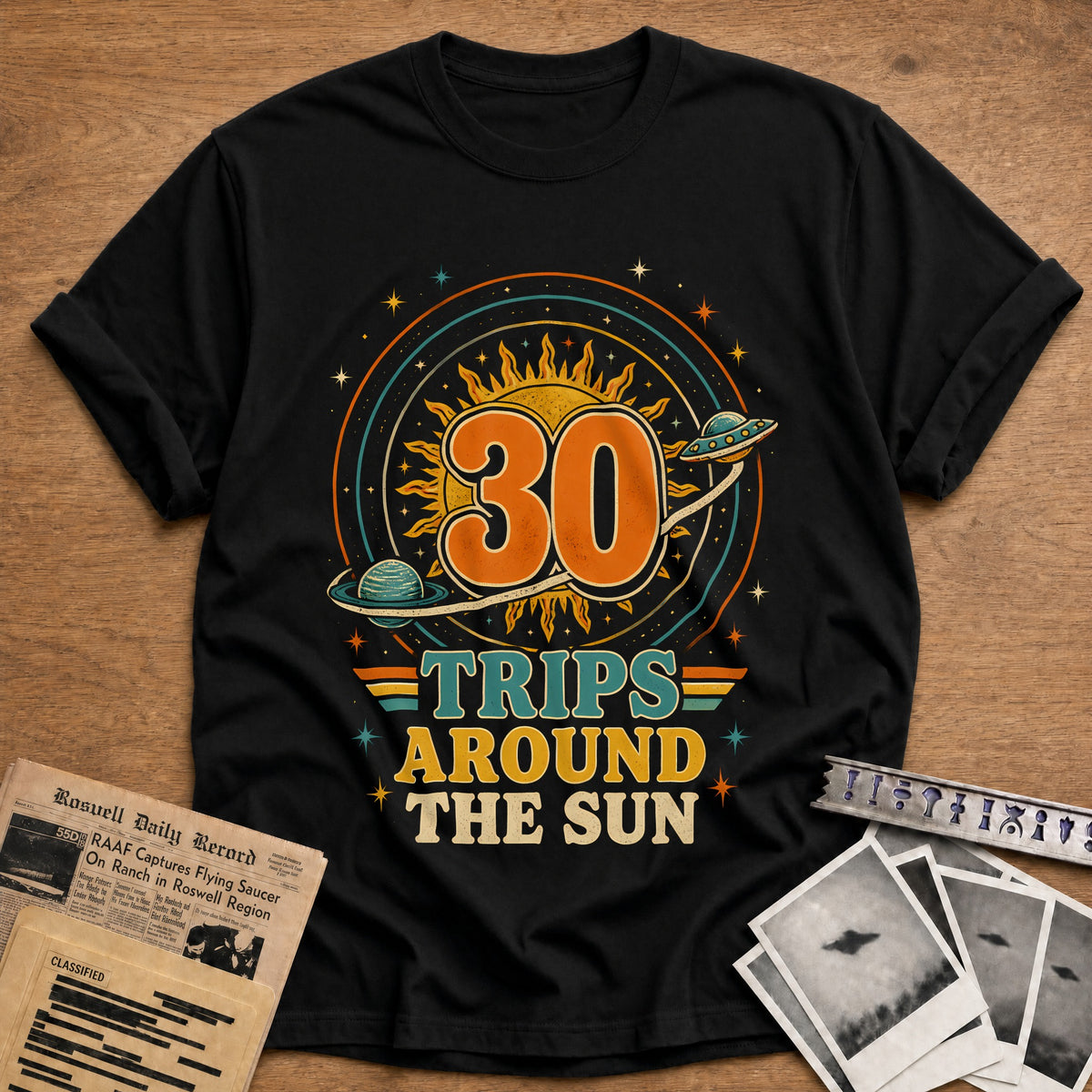 30 Around The Sun T-Shirt - Black