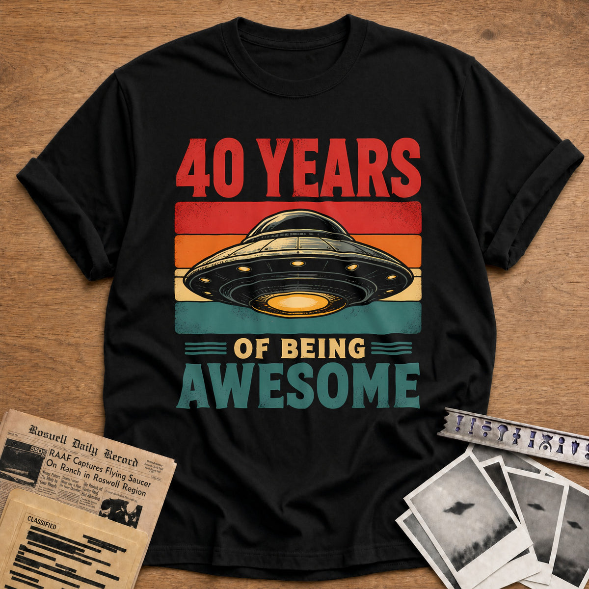 40 Being Awesome T-Shirt - Black