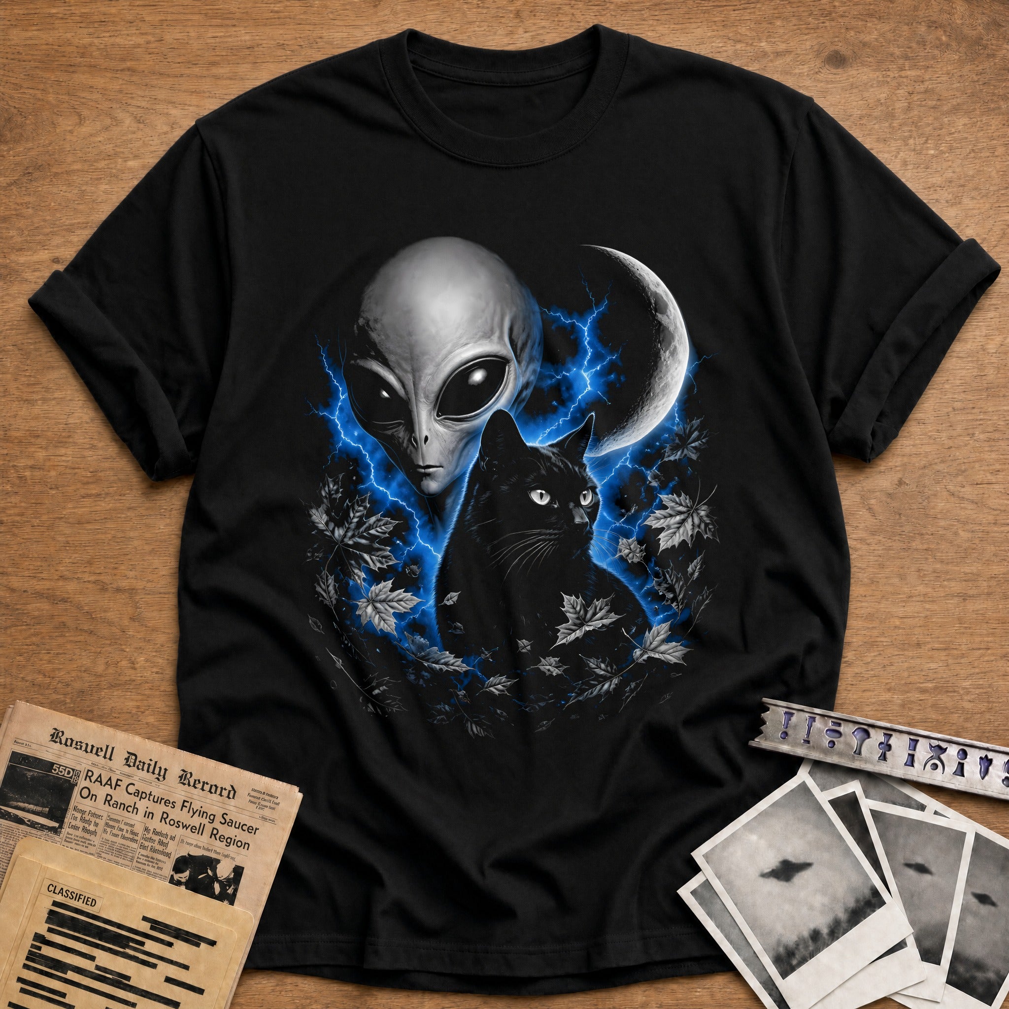 Alien Black Cat Crescent 30 - Black