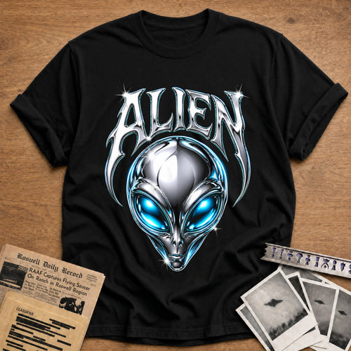 Alien Chrome Y2K 94 T-Shirt - Black