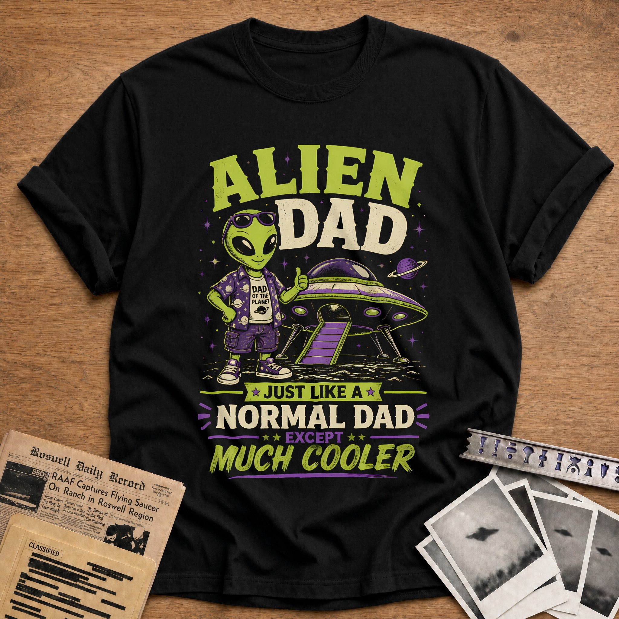 Alien Dad Cooler 40 T-Shirt - Black