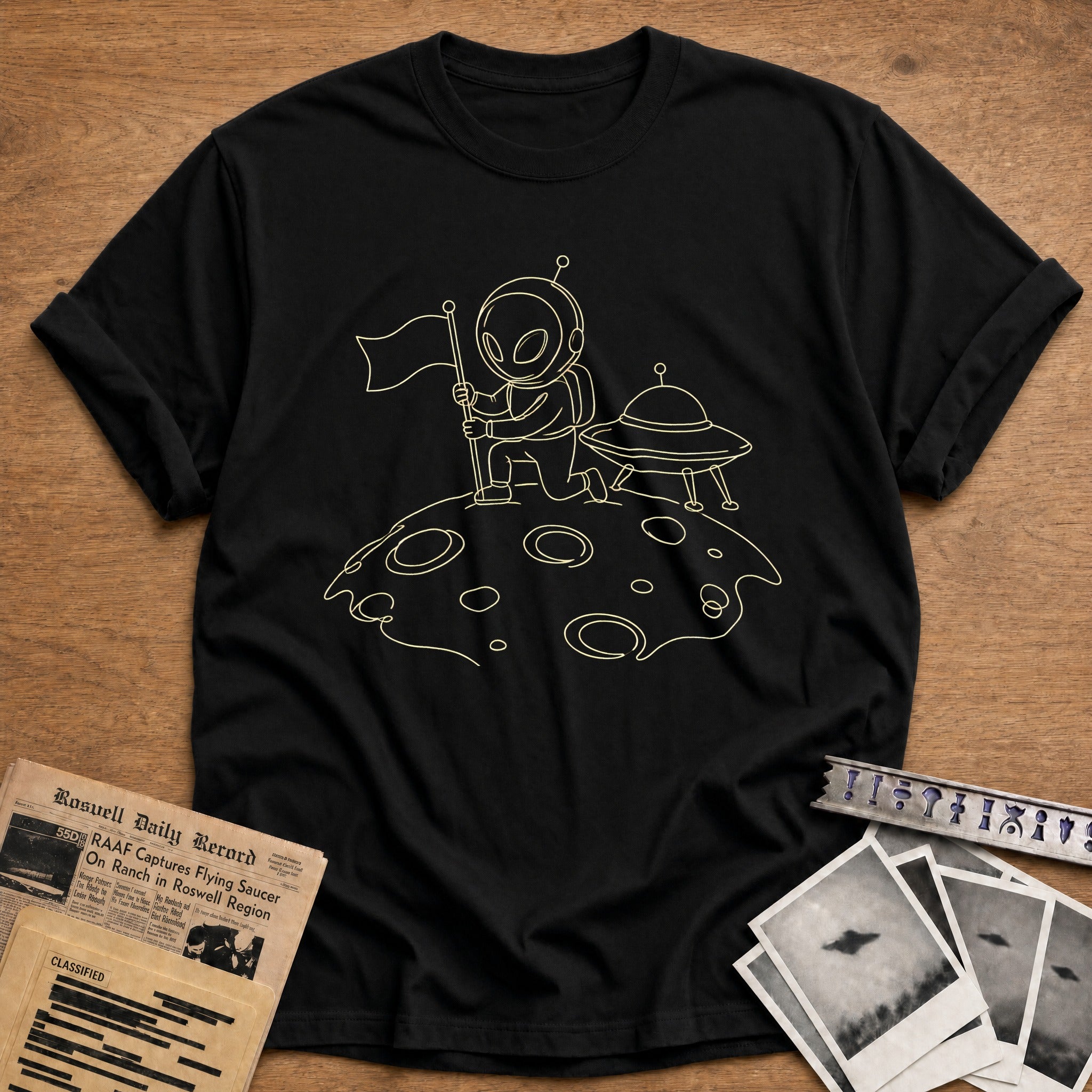 Alien Flag Moon 71 T-Shirt - Black