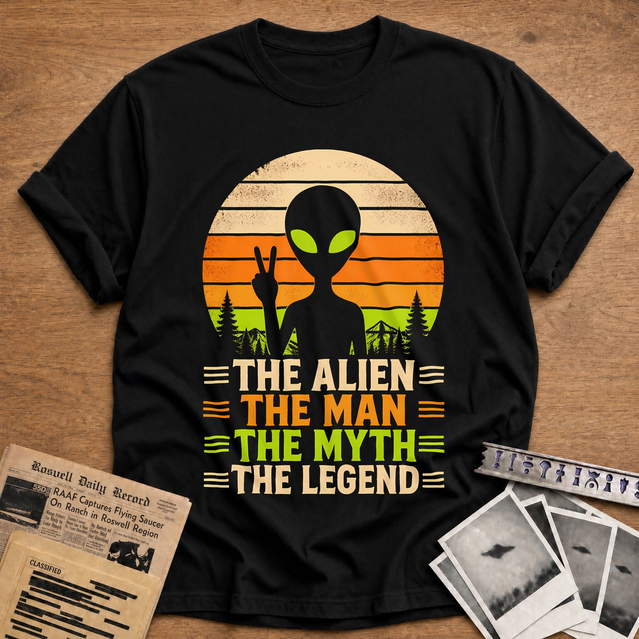 Alien Man Myth Legend 67 T-Shirt - Black