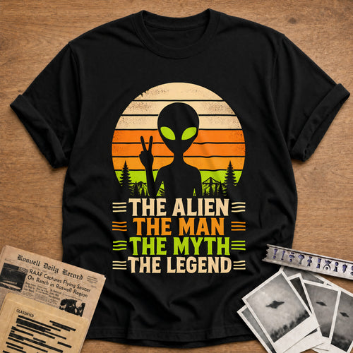 Alien Man Myth Legend 67 T-Shirt - Black