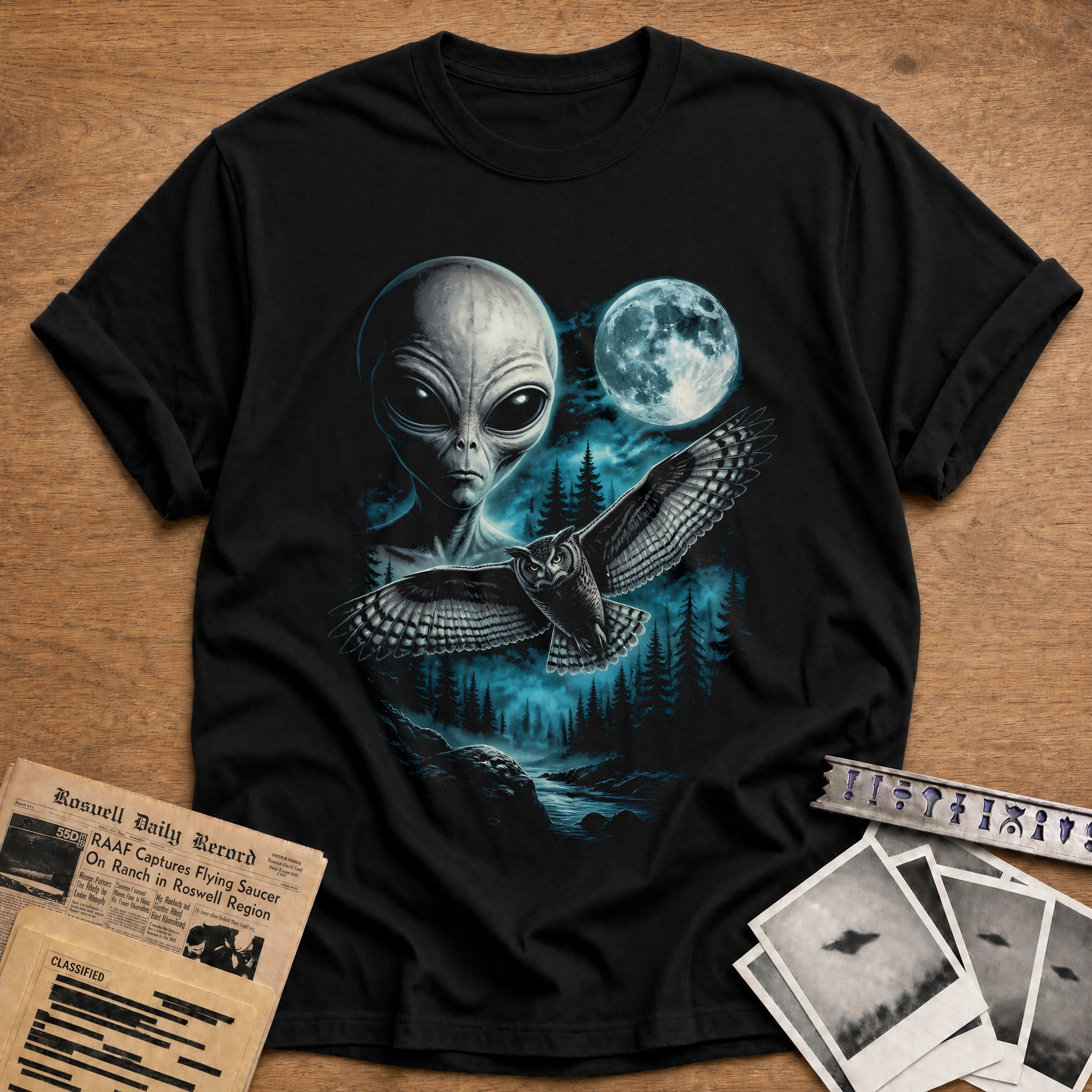Alien Owl Full Moon 82 - Black