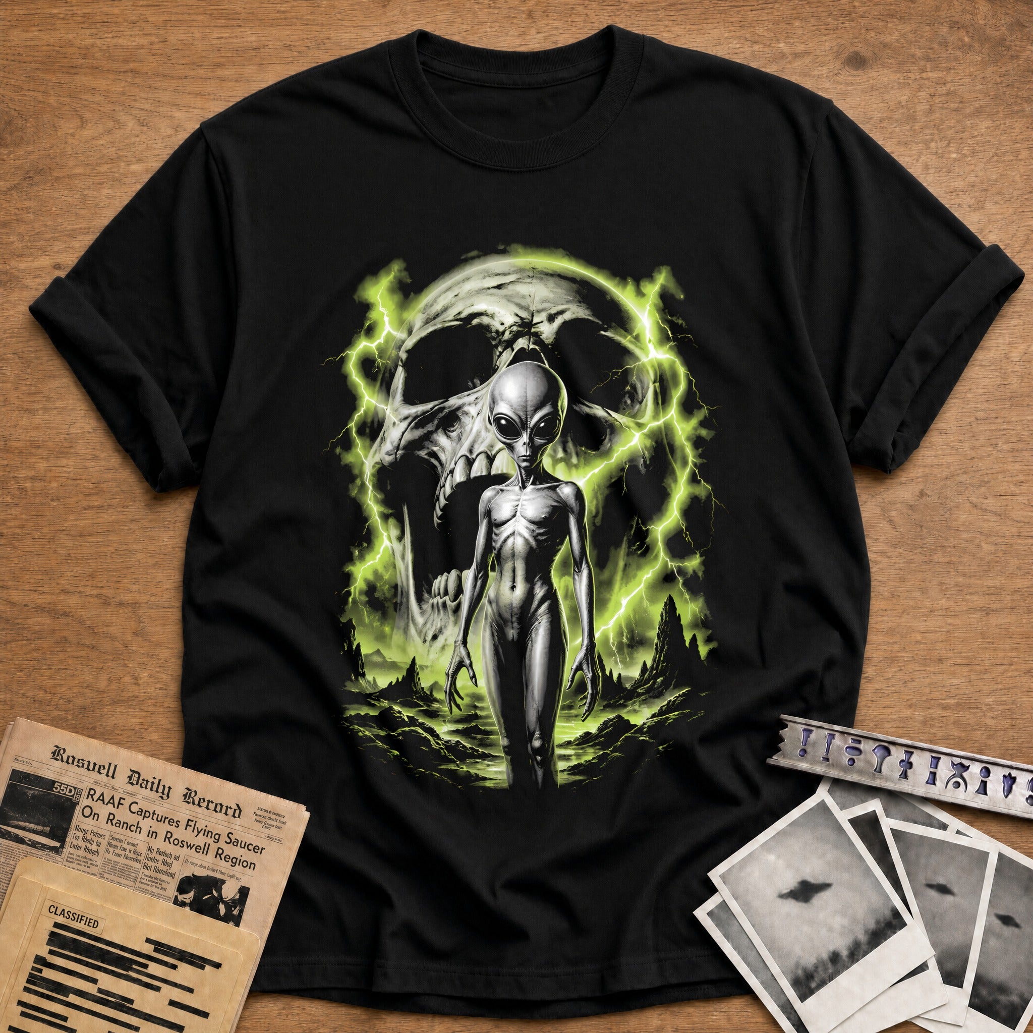 Alien Screaming Skull 72 - Black