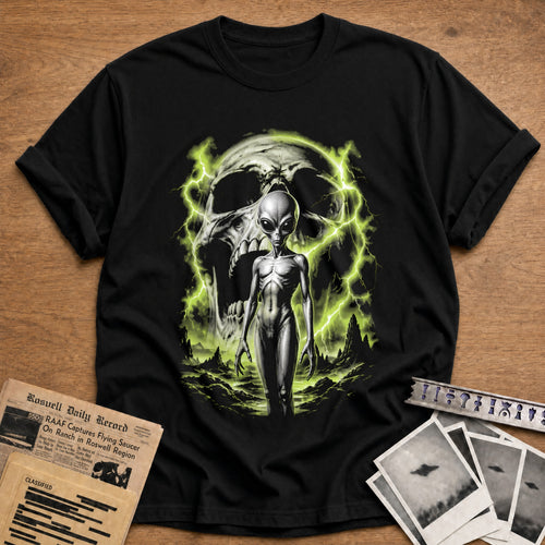 Alien Screaming Skull 72 - Black