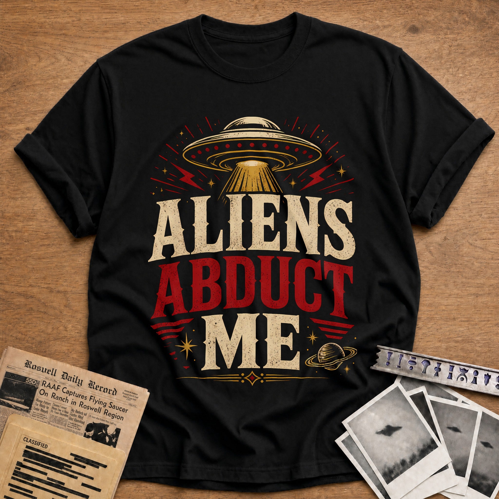 Aliens Abduct Me 57 T-Shirt - Black