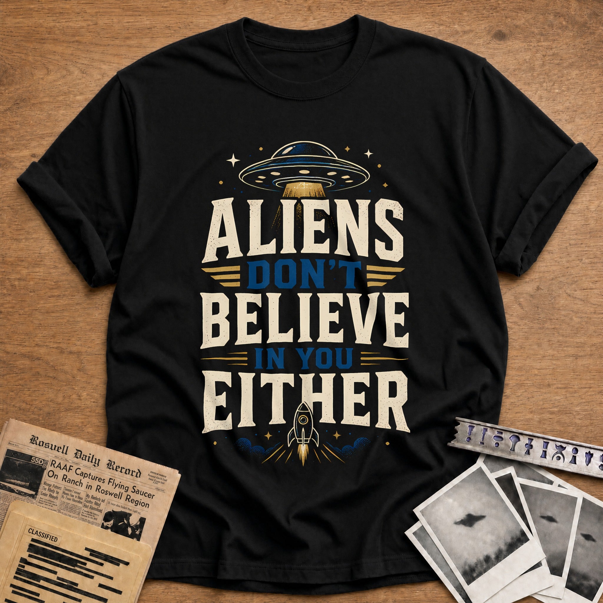 Aliens Don T Believe In You Either 28 T-Shirt - Black