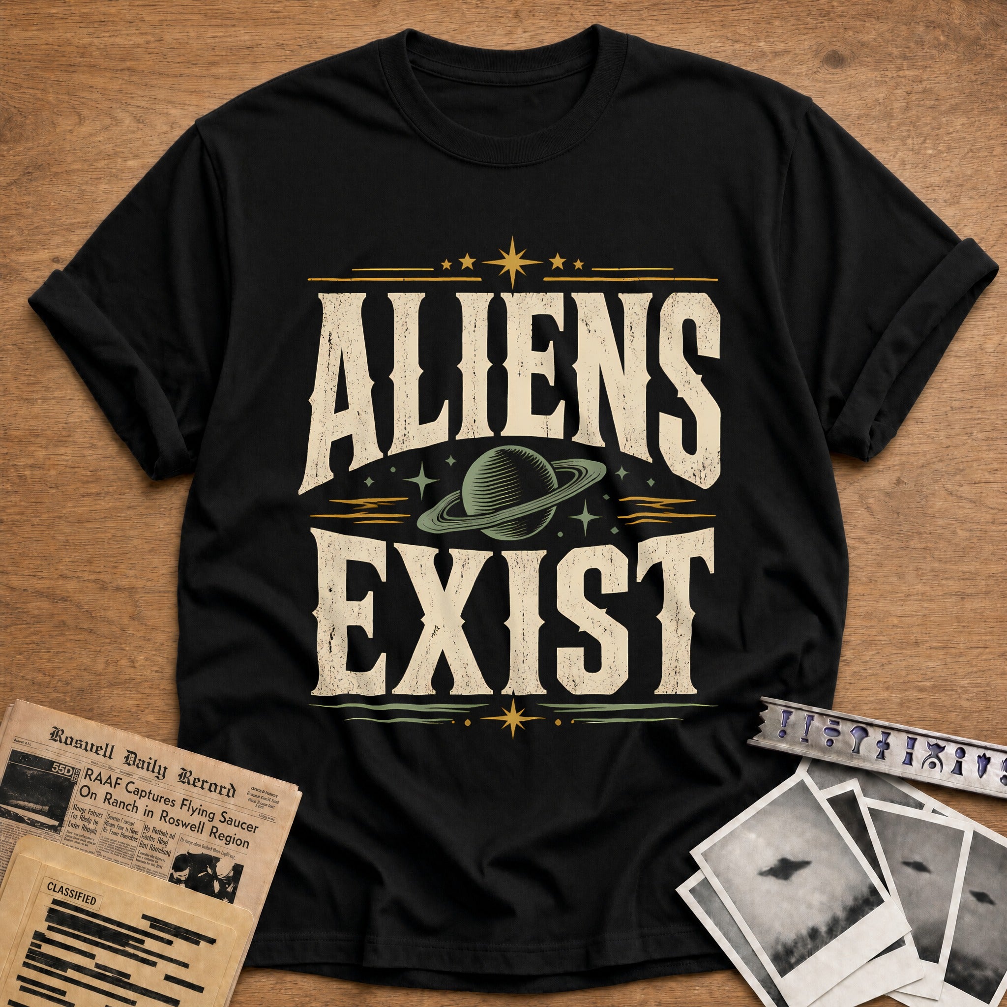 Aliens Exist 99 T-Shirt - Black