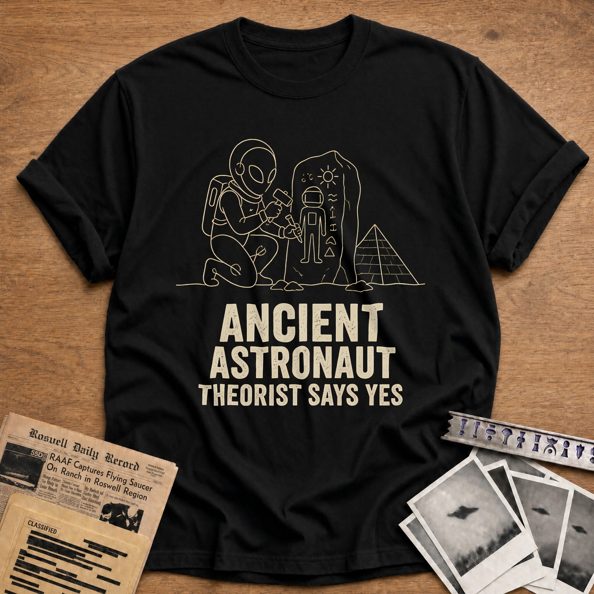 Ancient Astronaut Theorist 71 T-Shirt - Black