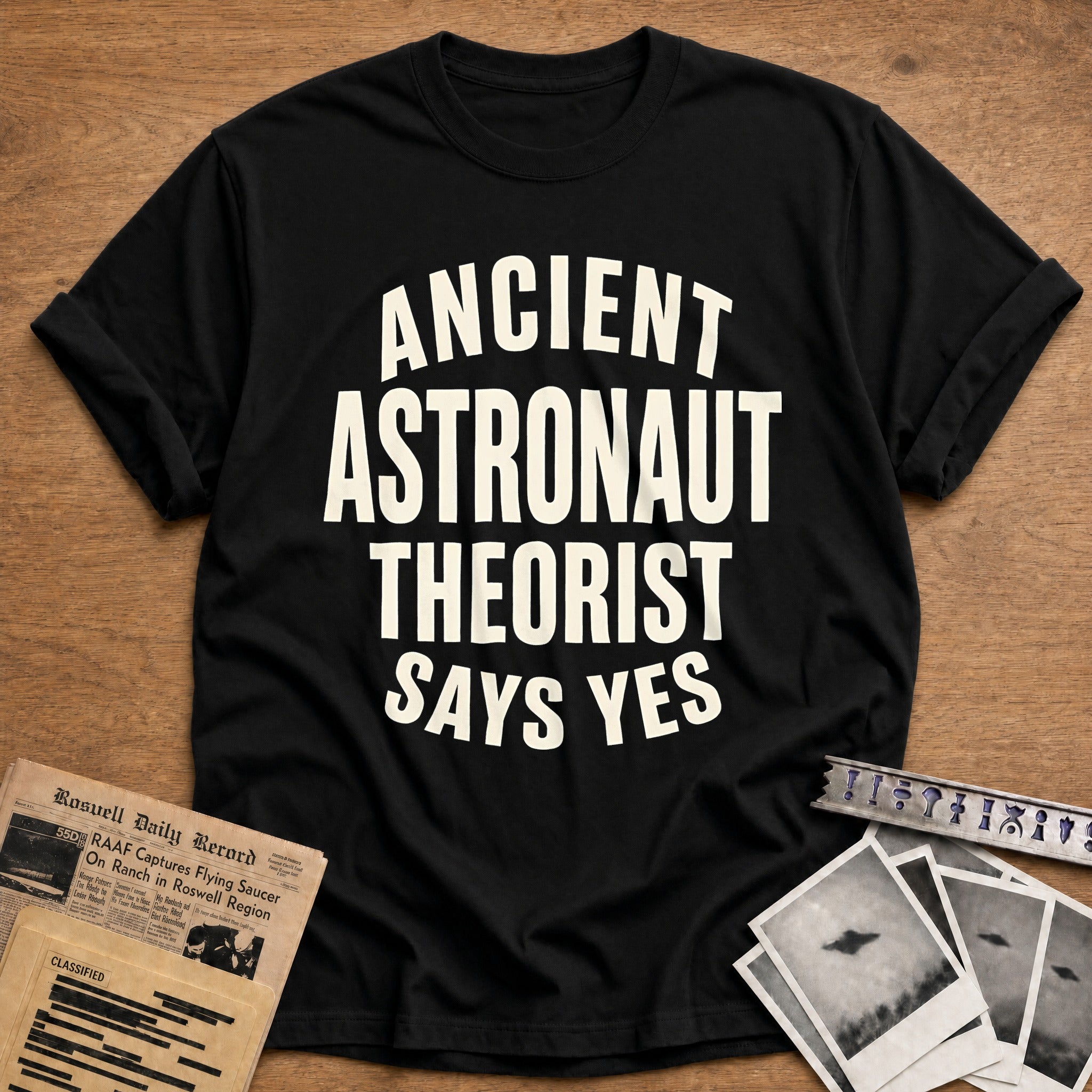 Ancient Astronaut Theorist Says Yes 98 T-Shirt - Black