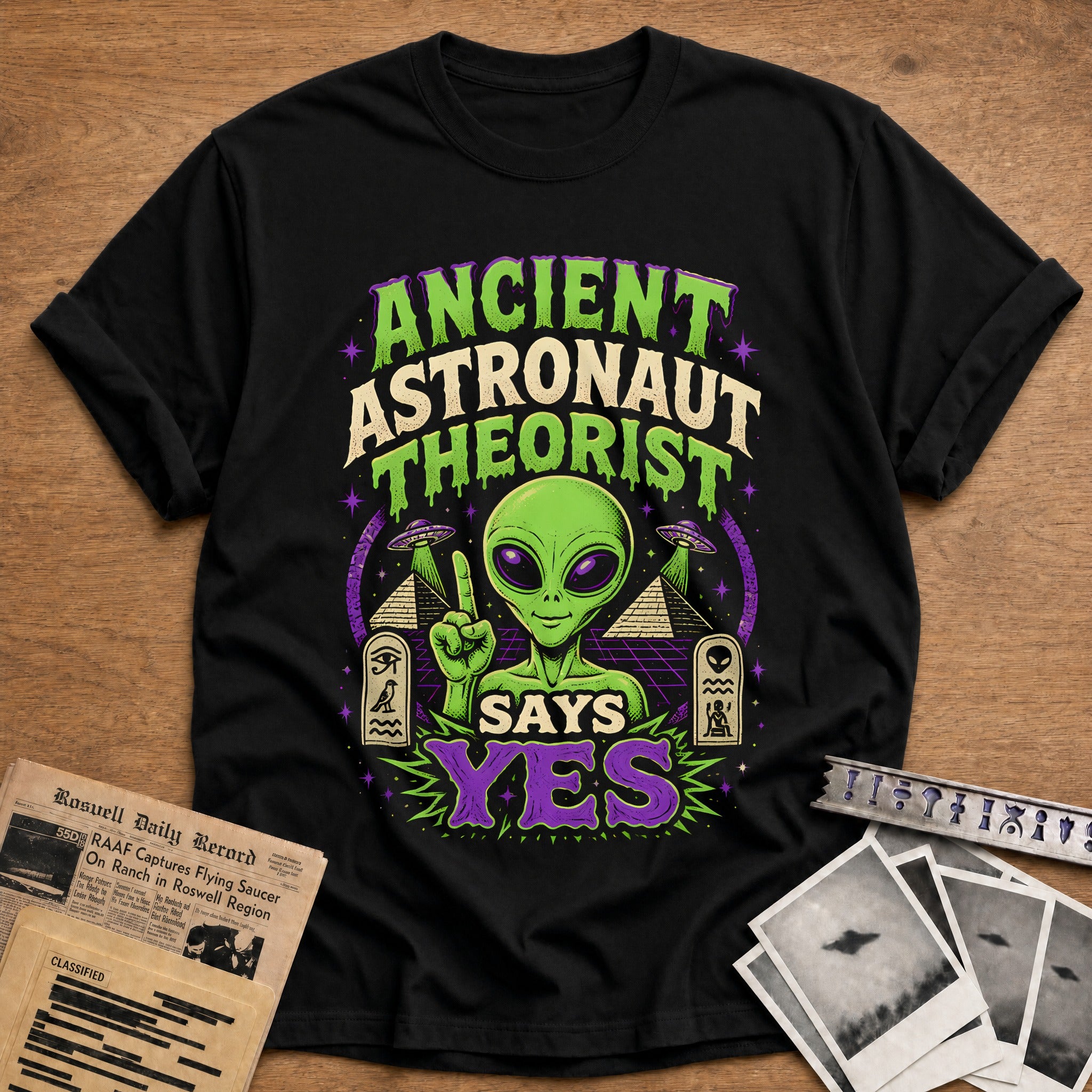 Ancient Astronaut Theorist (2) 80 T-Shirt - Black