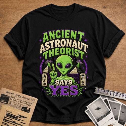 Ancient Astronaut Theorist (2) 80 T-Shirt - Black