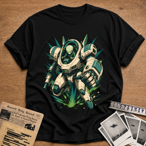 Anime Mecha 48 T-Shirt - Black