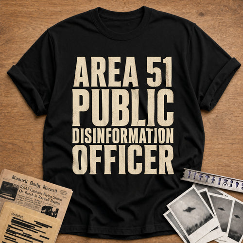 Area 51 Disinformation Officer 37 T-Shirt - Black