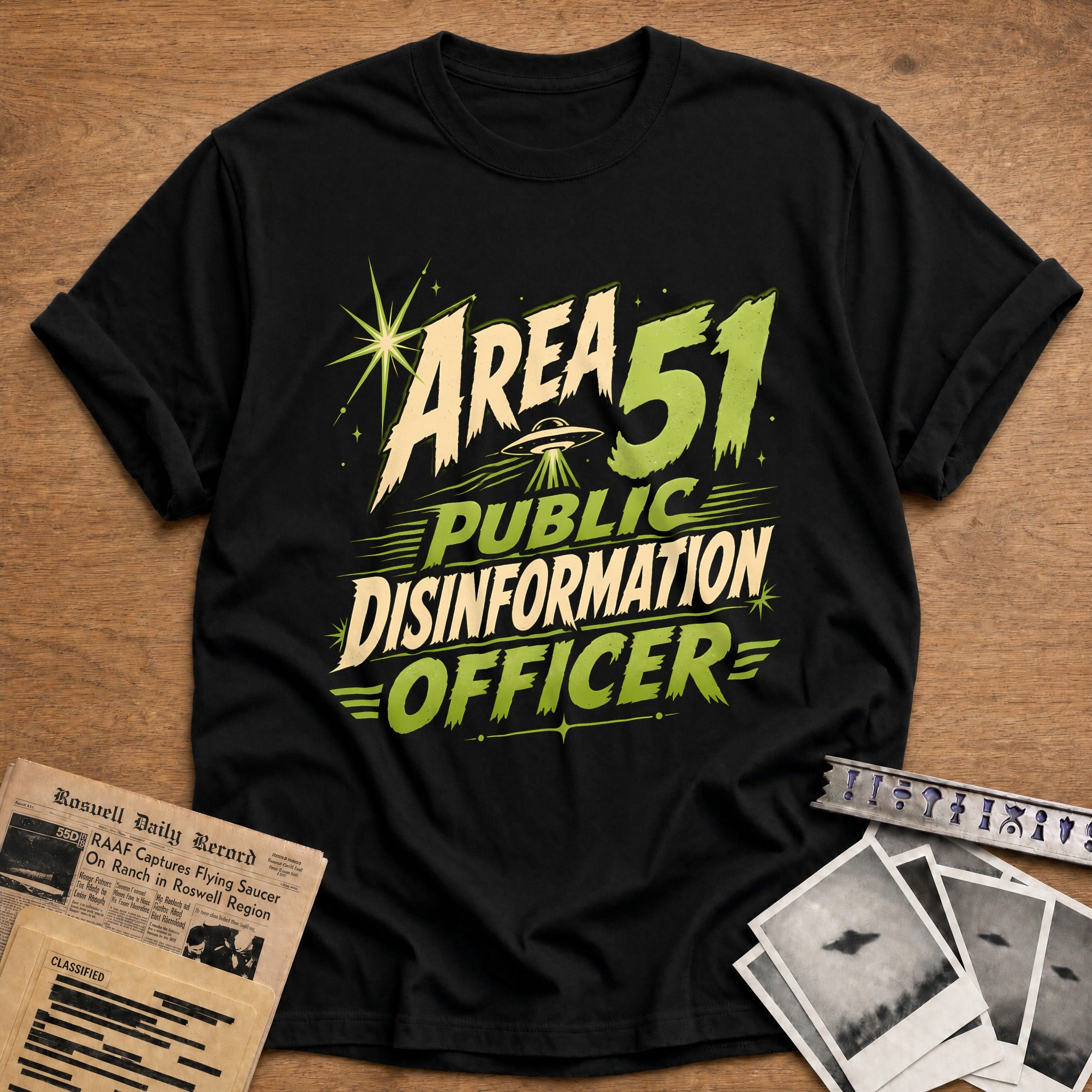 Area 51 Disinformation Officer 80 T-Shirt - Black