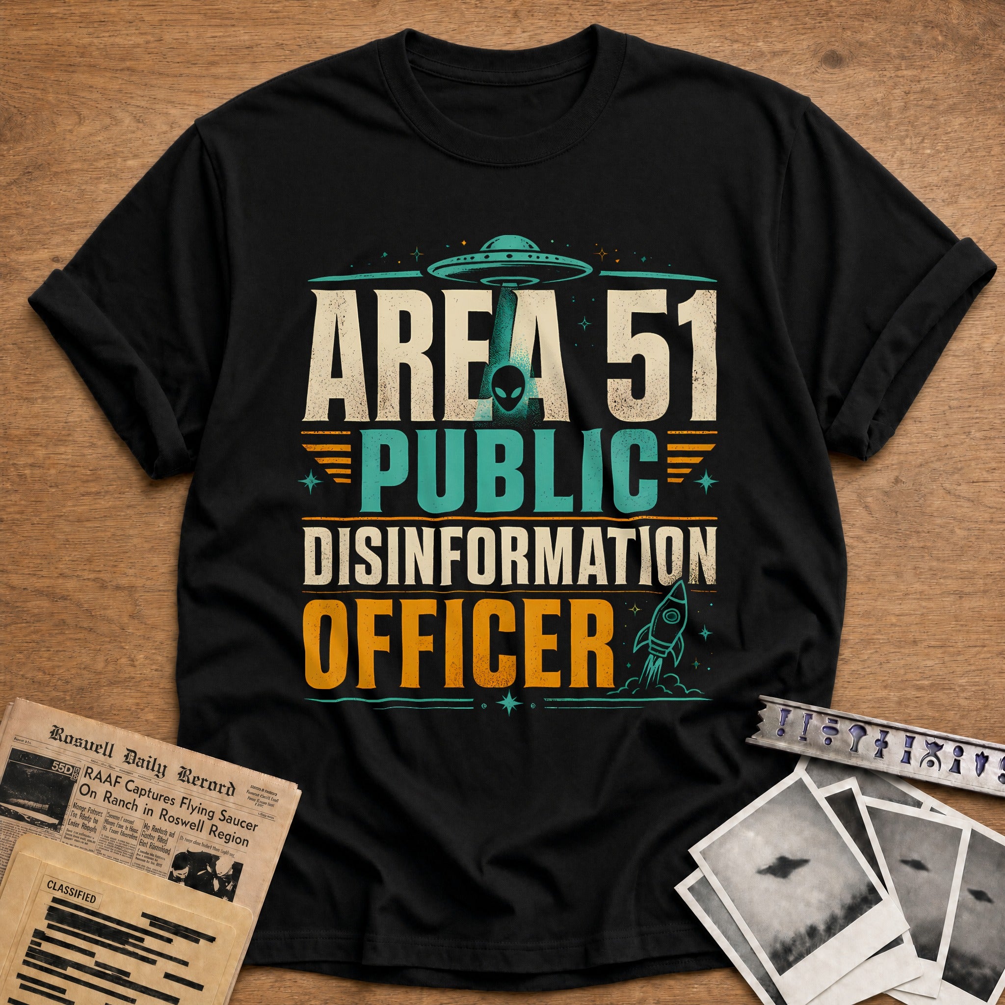 Area 51 Public Disinformation Officer 36 T-Shirt - Black