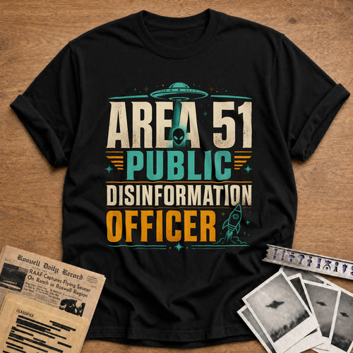 Area 51 Public Disinformation Officer 36 T-Shirt - Black