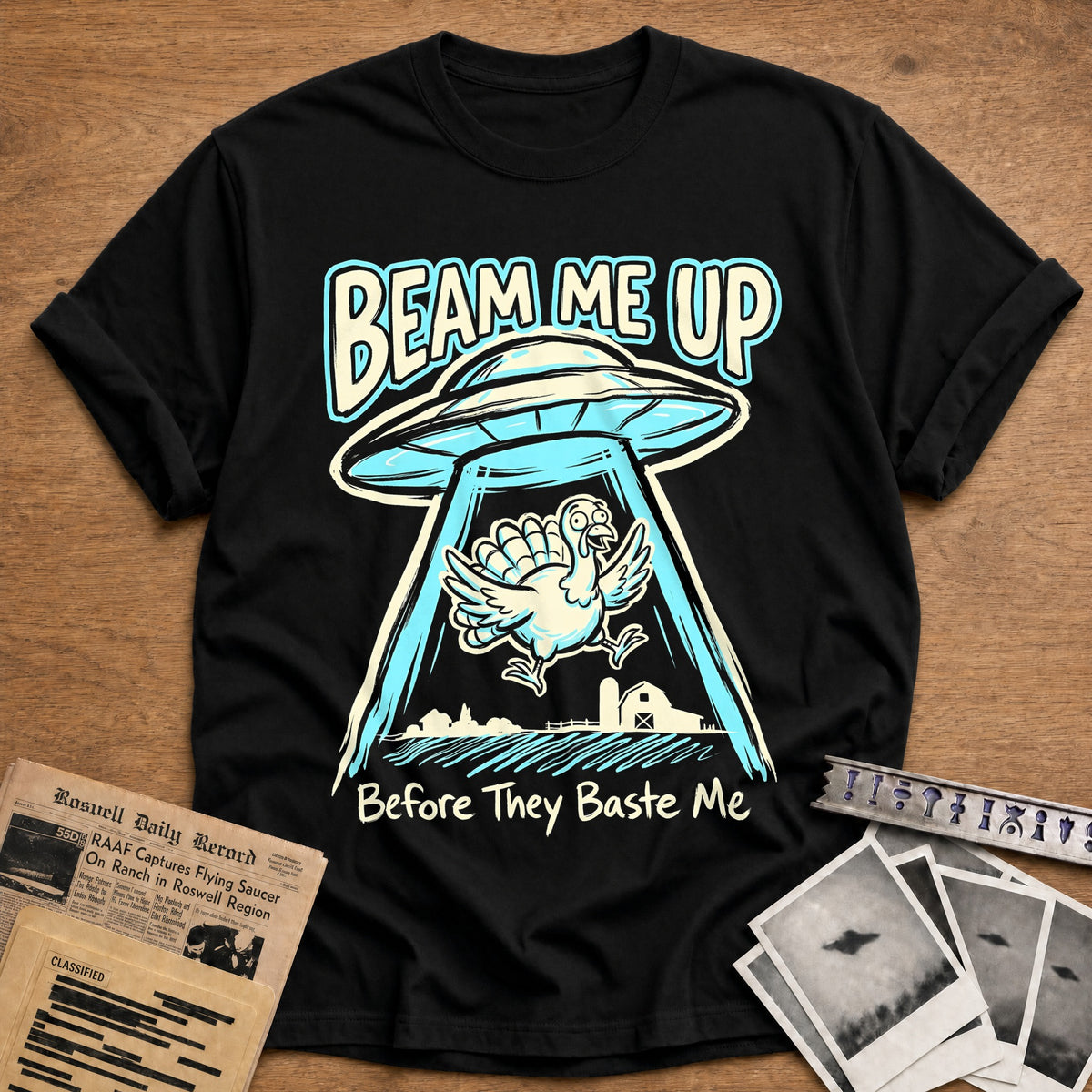 Beam Me Up Before They Baste Me 12 T-Shirt - Black