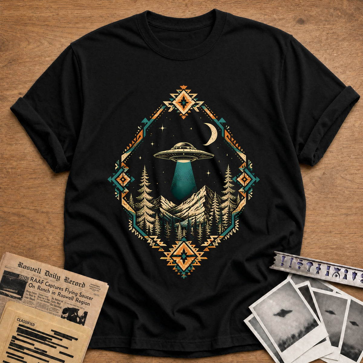 Boho UFO Forest 50 T-Shirt - Black