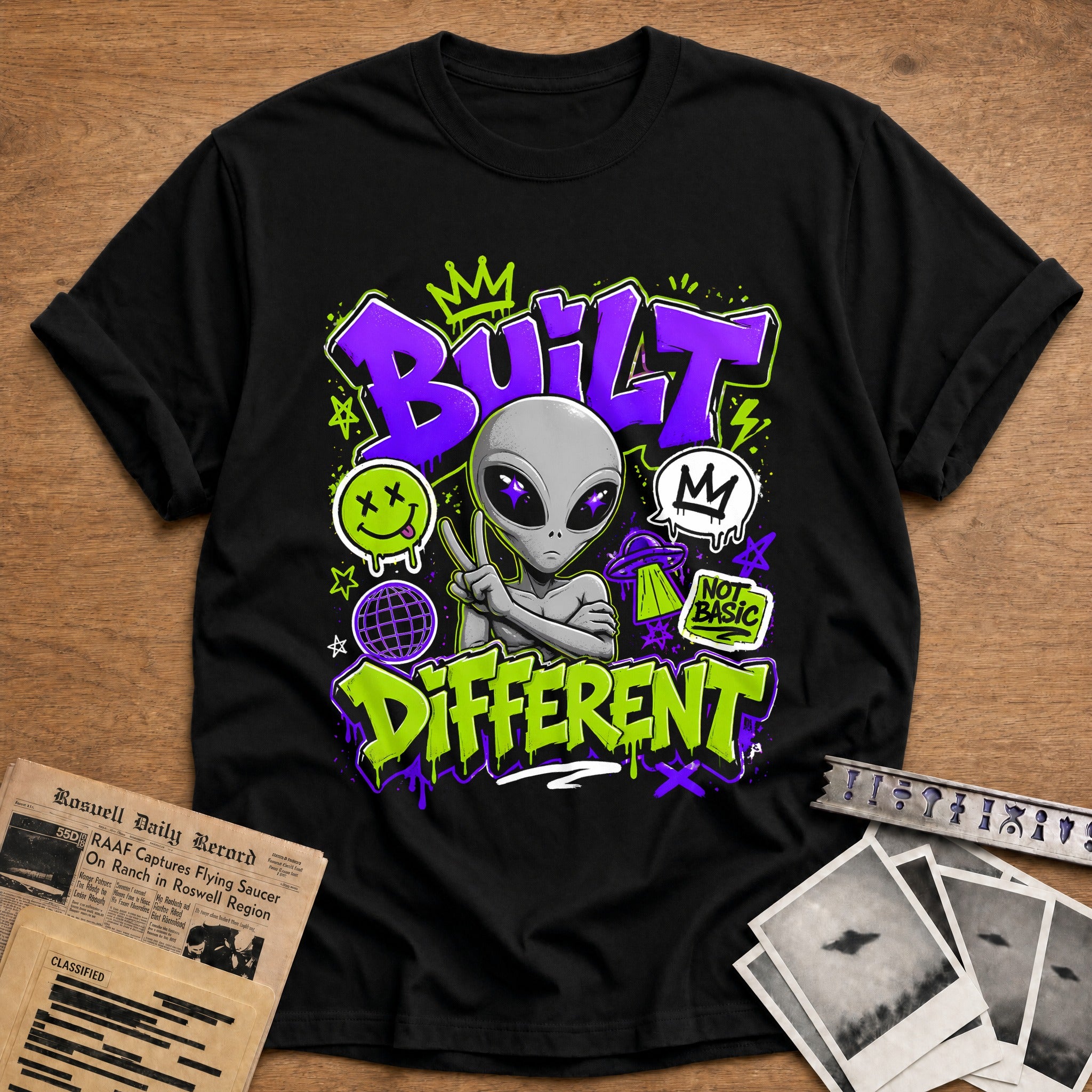 Built Different Alien 43 T-Shirt - Black