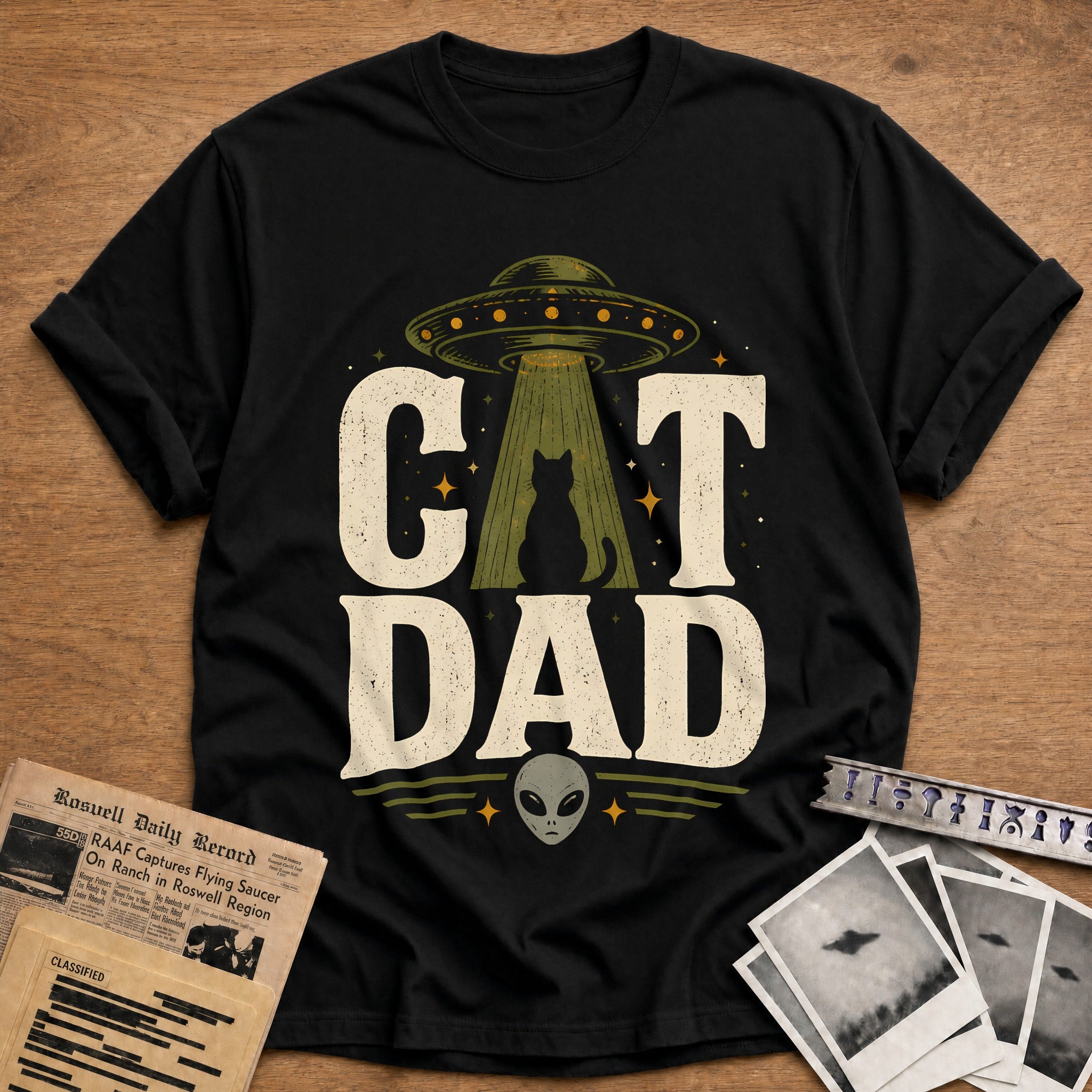 Cat Dad 13 T-Shirt - Black