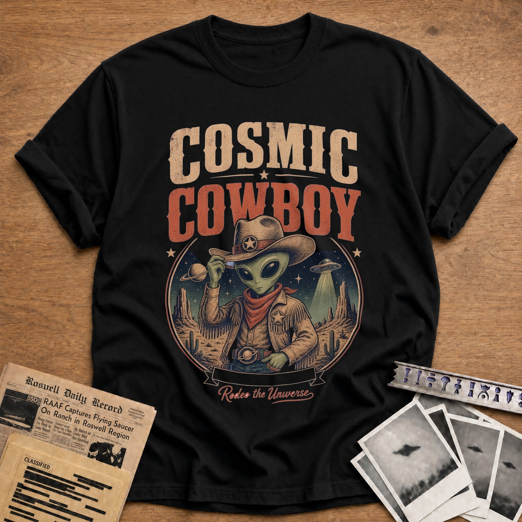 Cosmic Cowboy Rodeo The Universe - Black