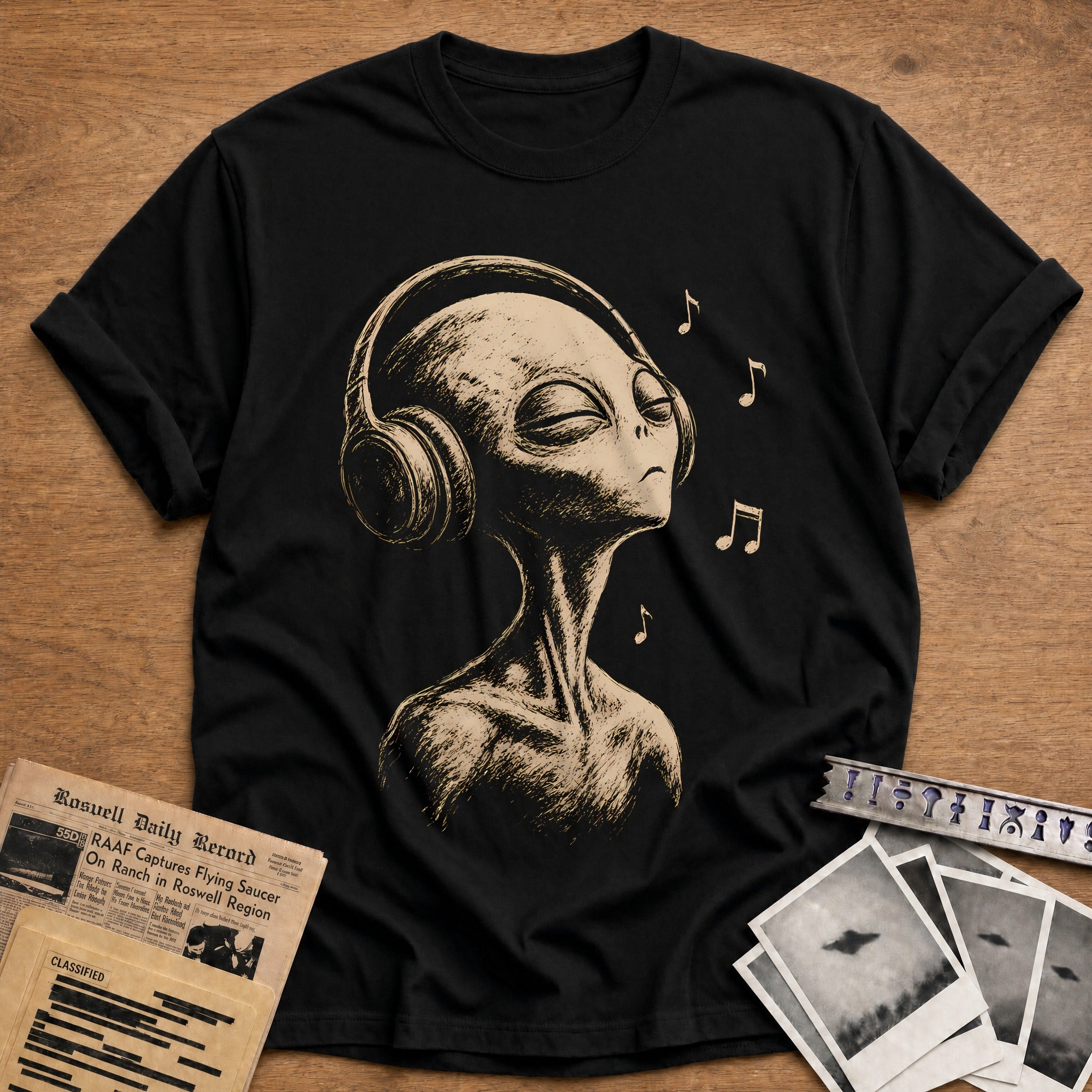 Cosmic Headphones T-Shirt - Black