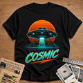 Cosmic Synthwave 69 T-Shirt - Black
