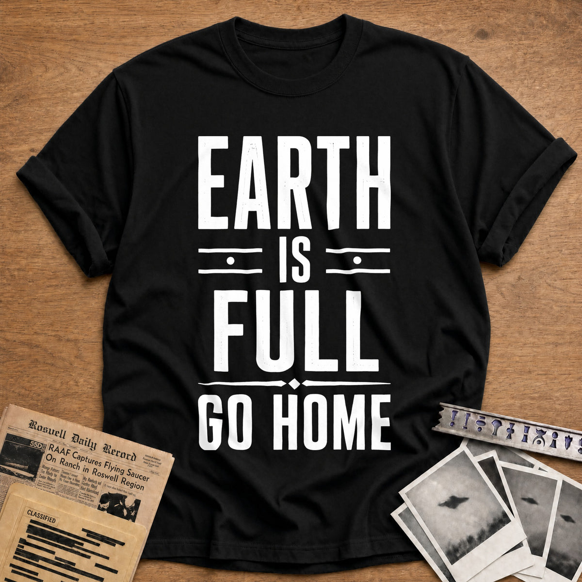 Earth Full Go Home 13 T-Shirt - Black