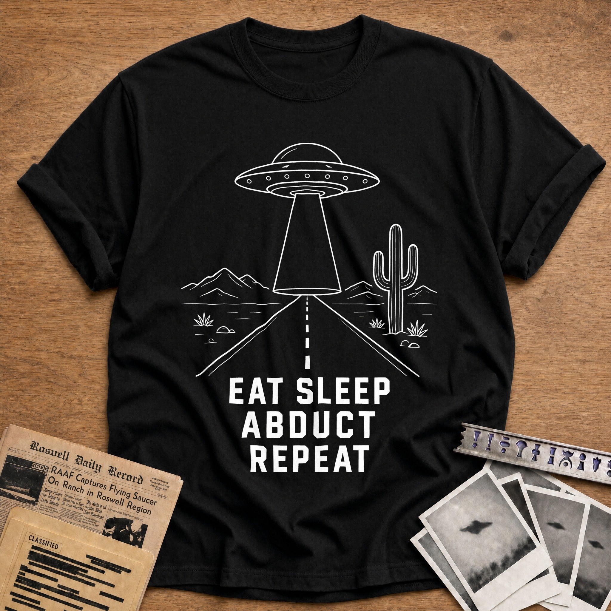 Eat Sleep Abduct Repeat 69 T-Shirt - Black