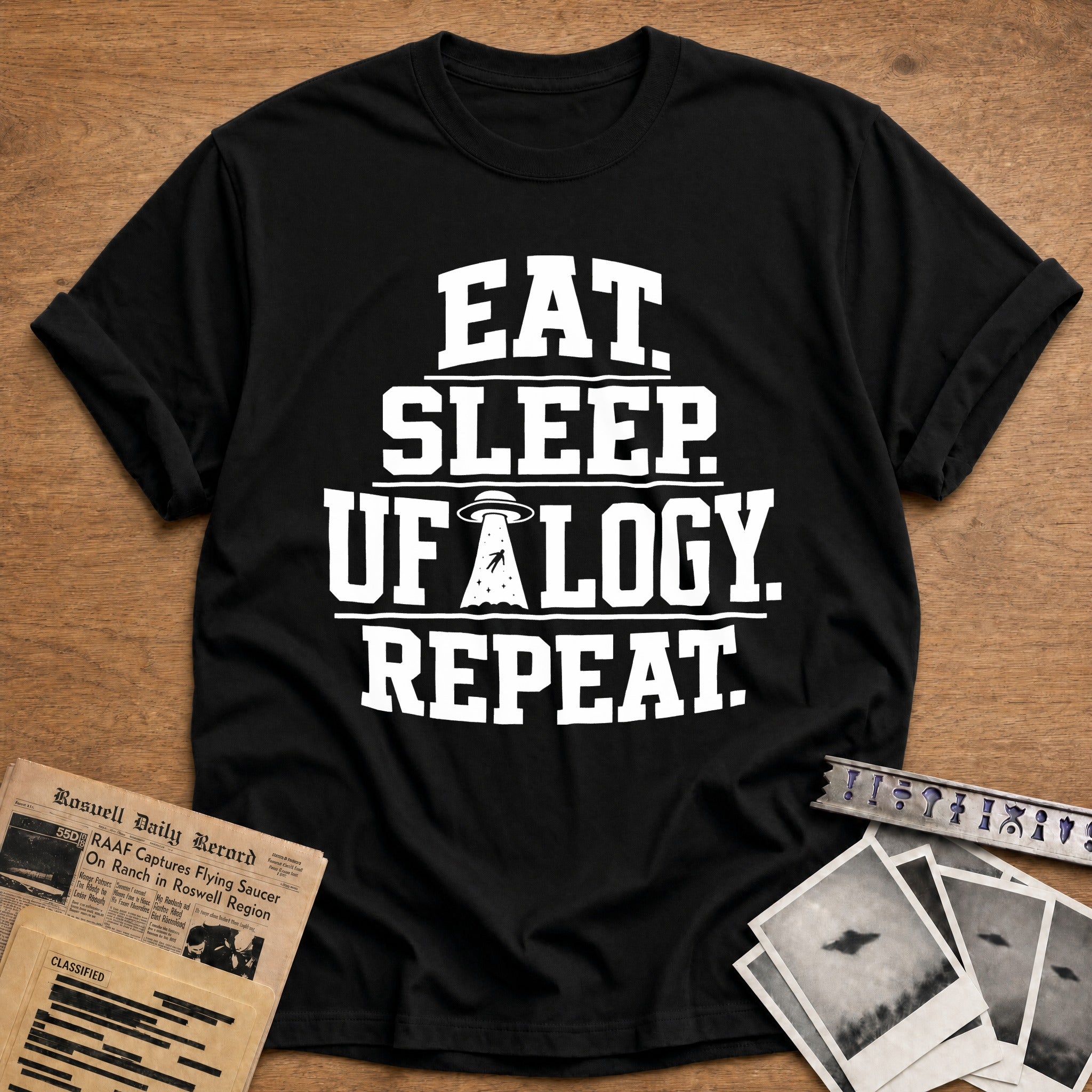 Eat Sleep Ufo Repeat - Black