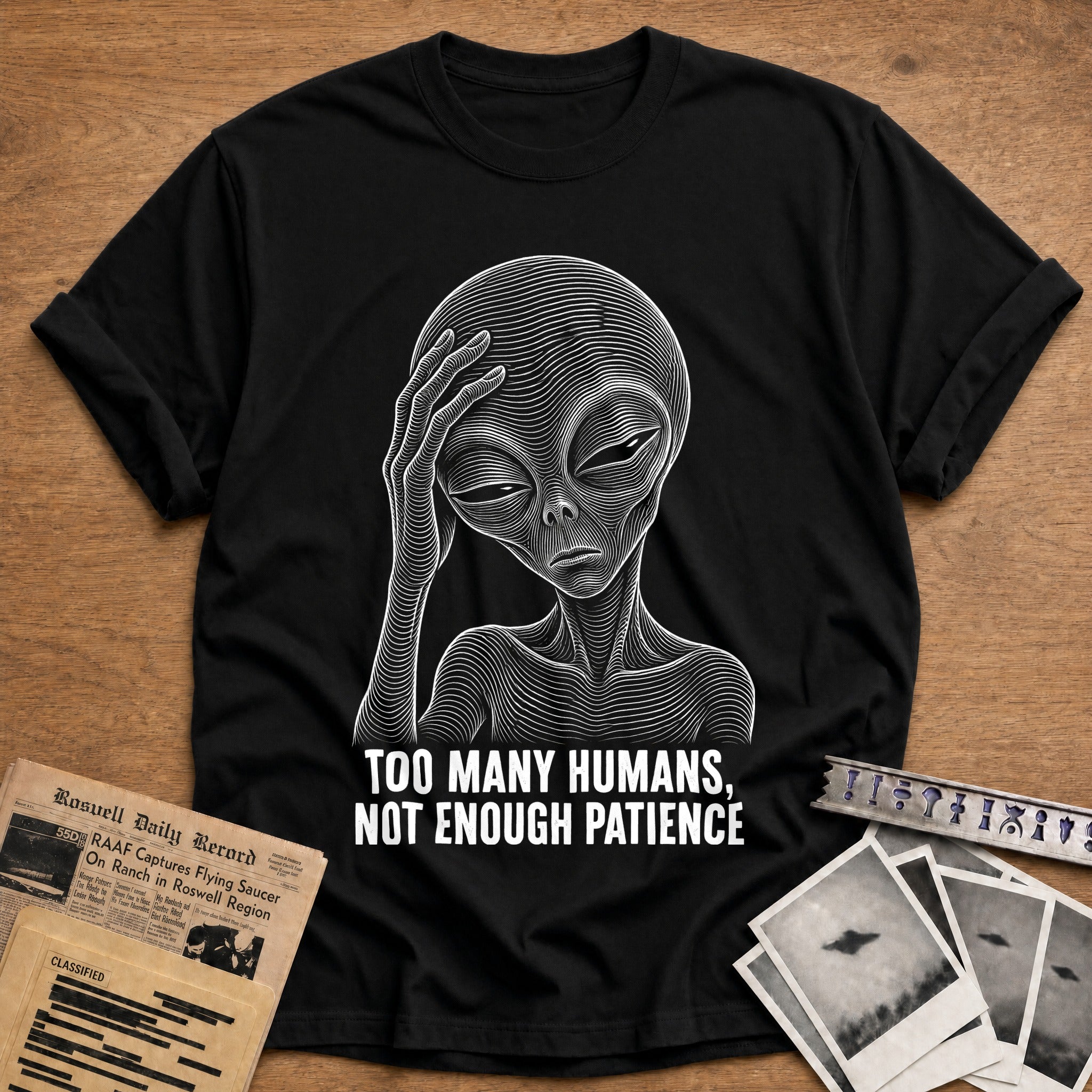 First Contact Portrait T-Shirt - Black