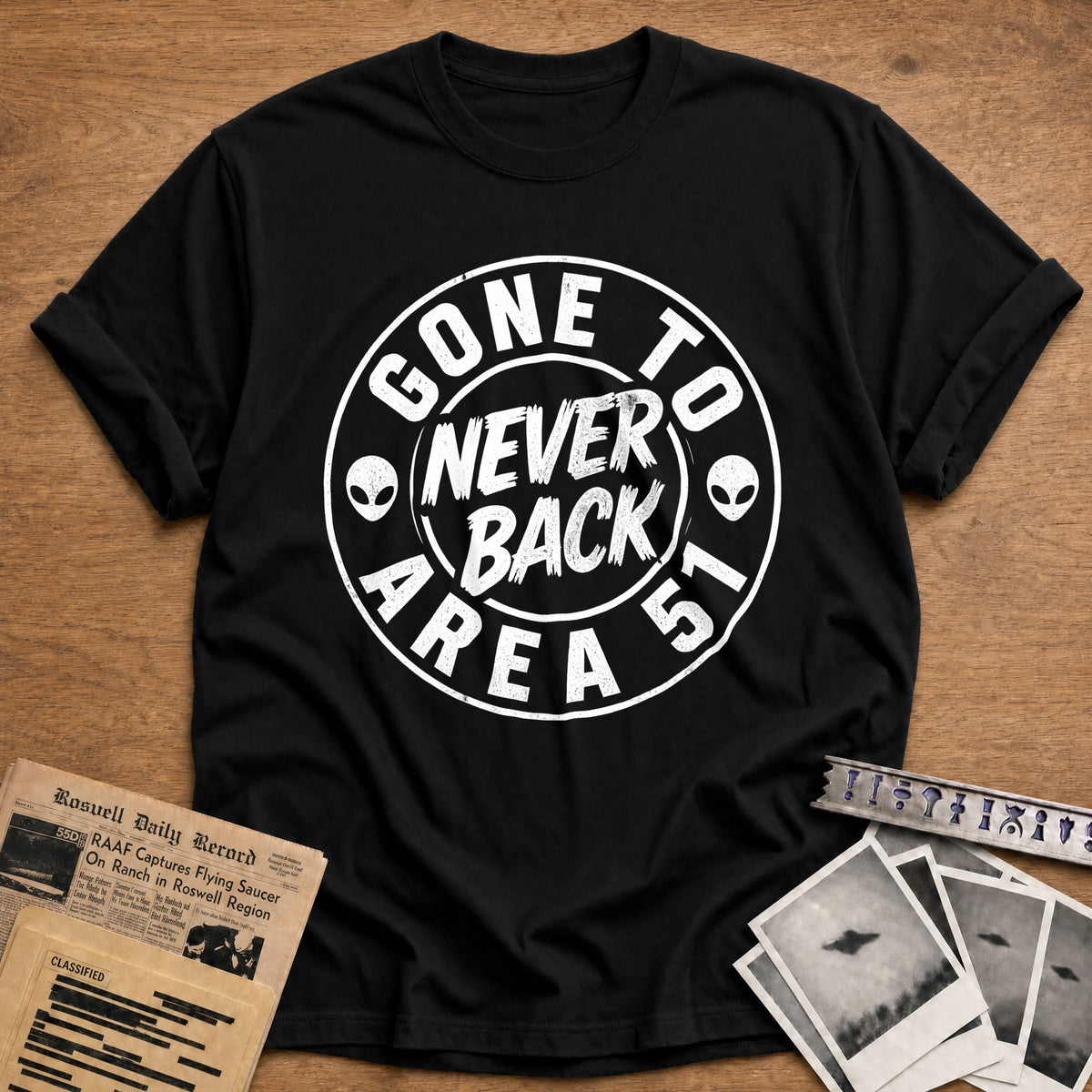 Gone To Area 51 Never Back 54 T-Shirt - Black