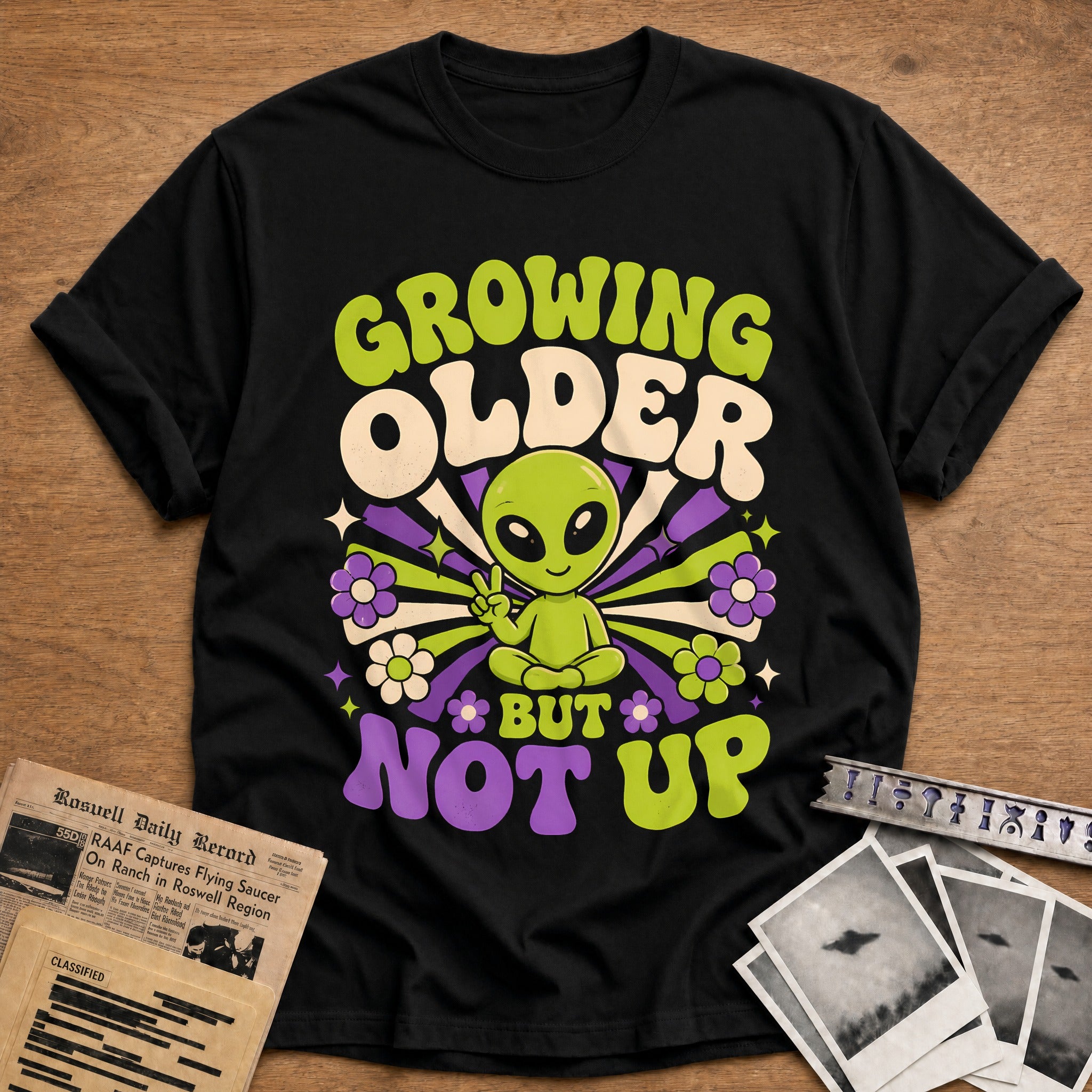 Growing Older Groovy 36 T-Shirt - Black