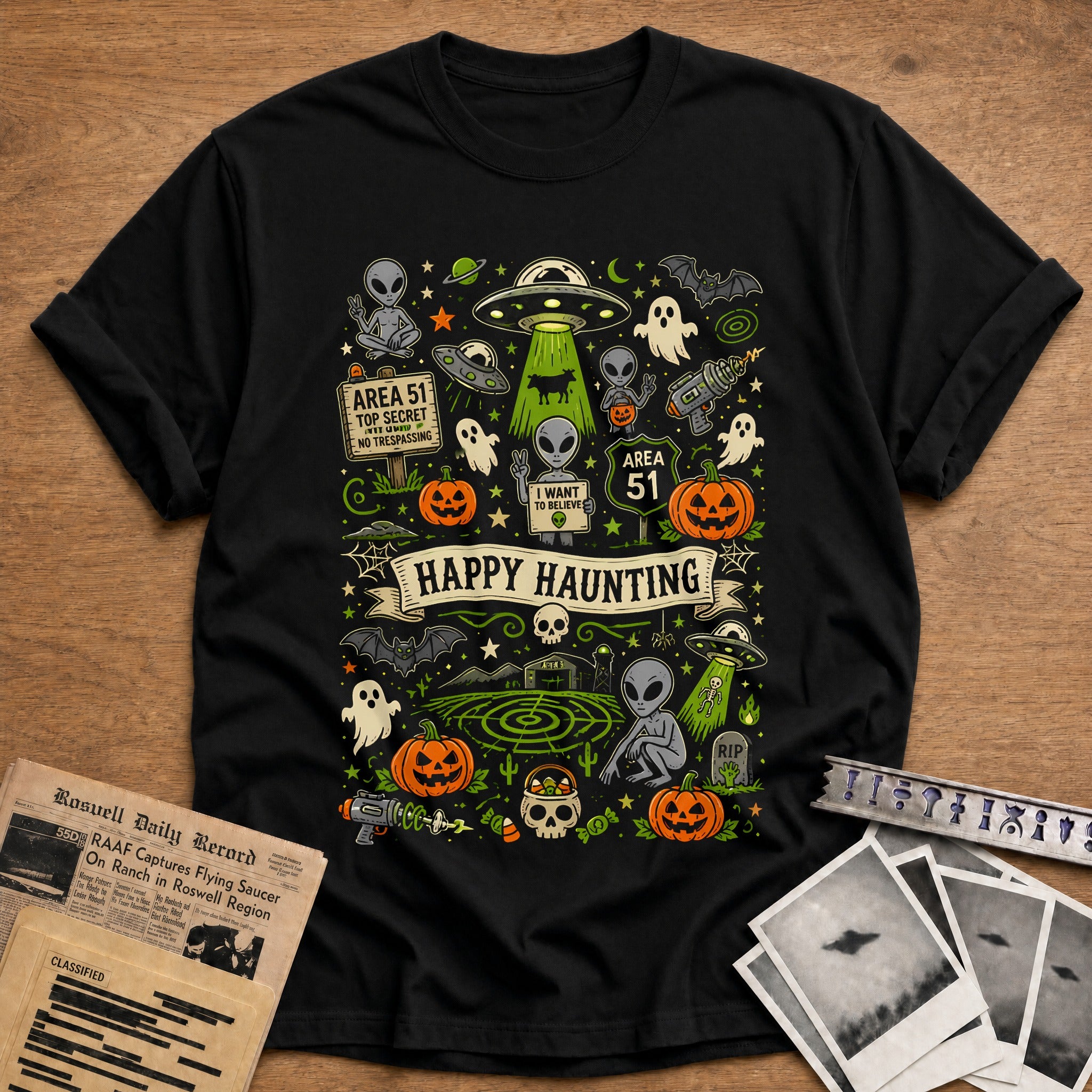Happy Haunting Doodle 86 - Black