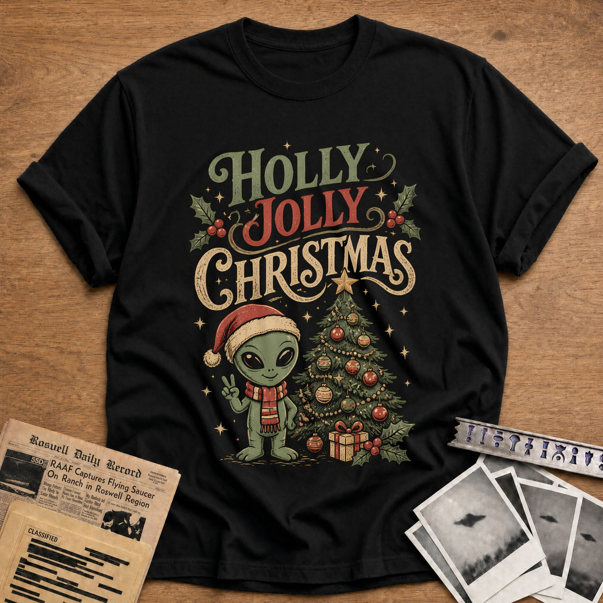 Holly Jolly Christmas 23 T-Shirt - Black