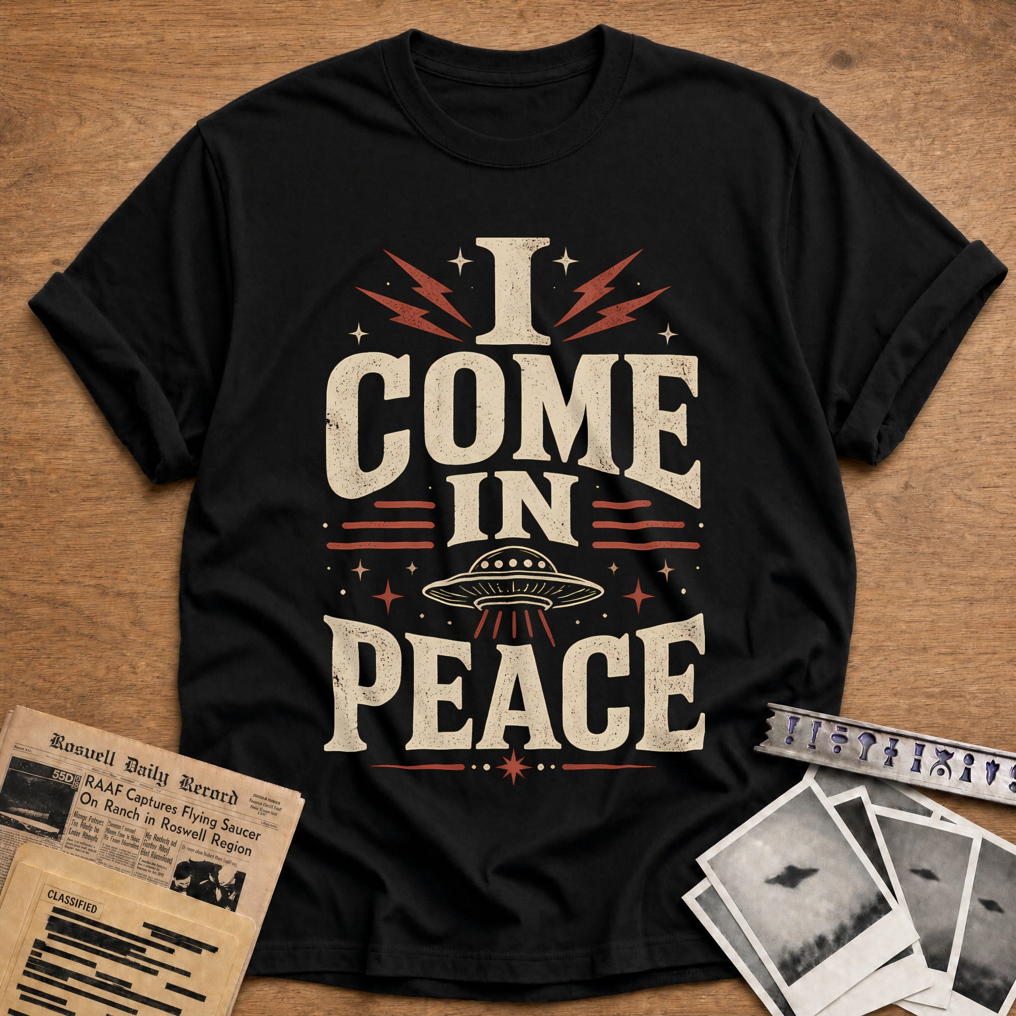 I Come In Peace 60 T-Shirt - Black