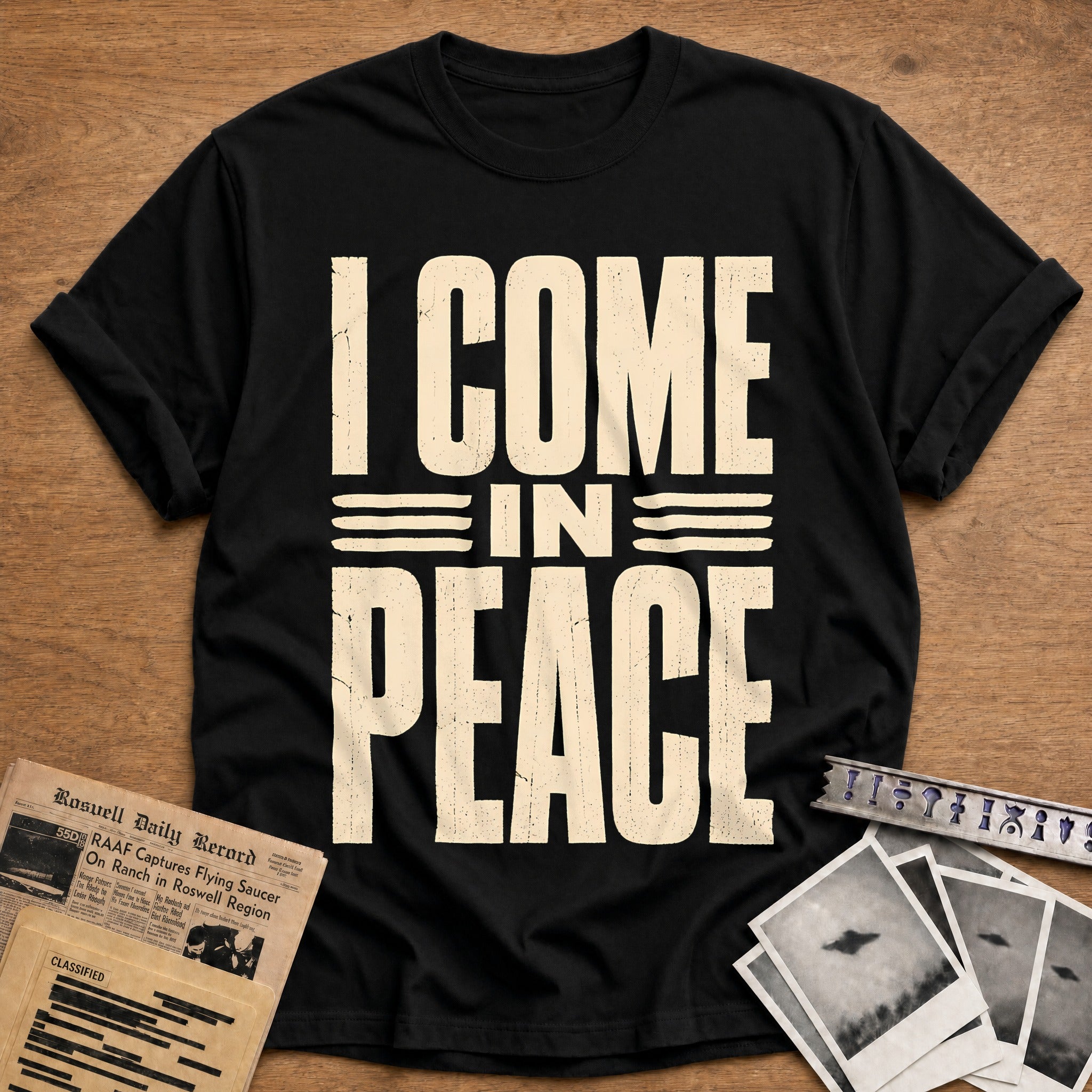 I Come In Peace 77 T-Shirt - Black