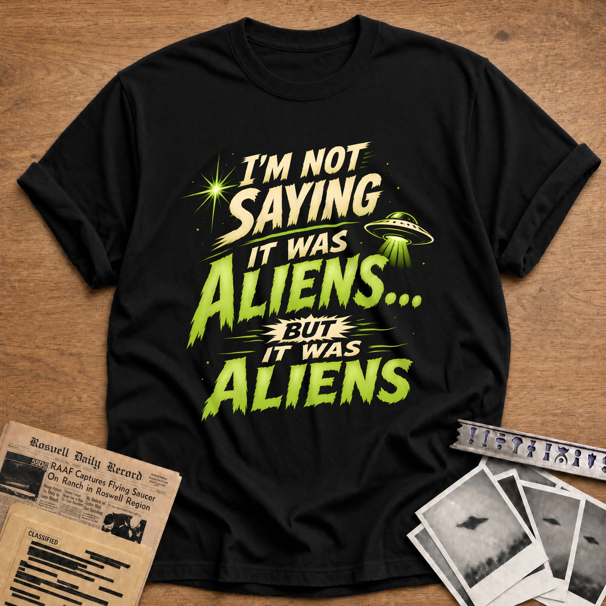 Im Not Saying It Was Aliens 39 T-Shirt - Black