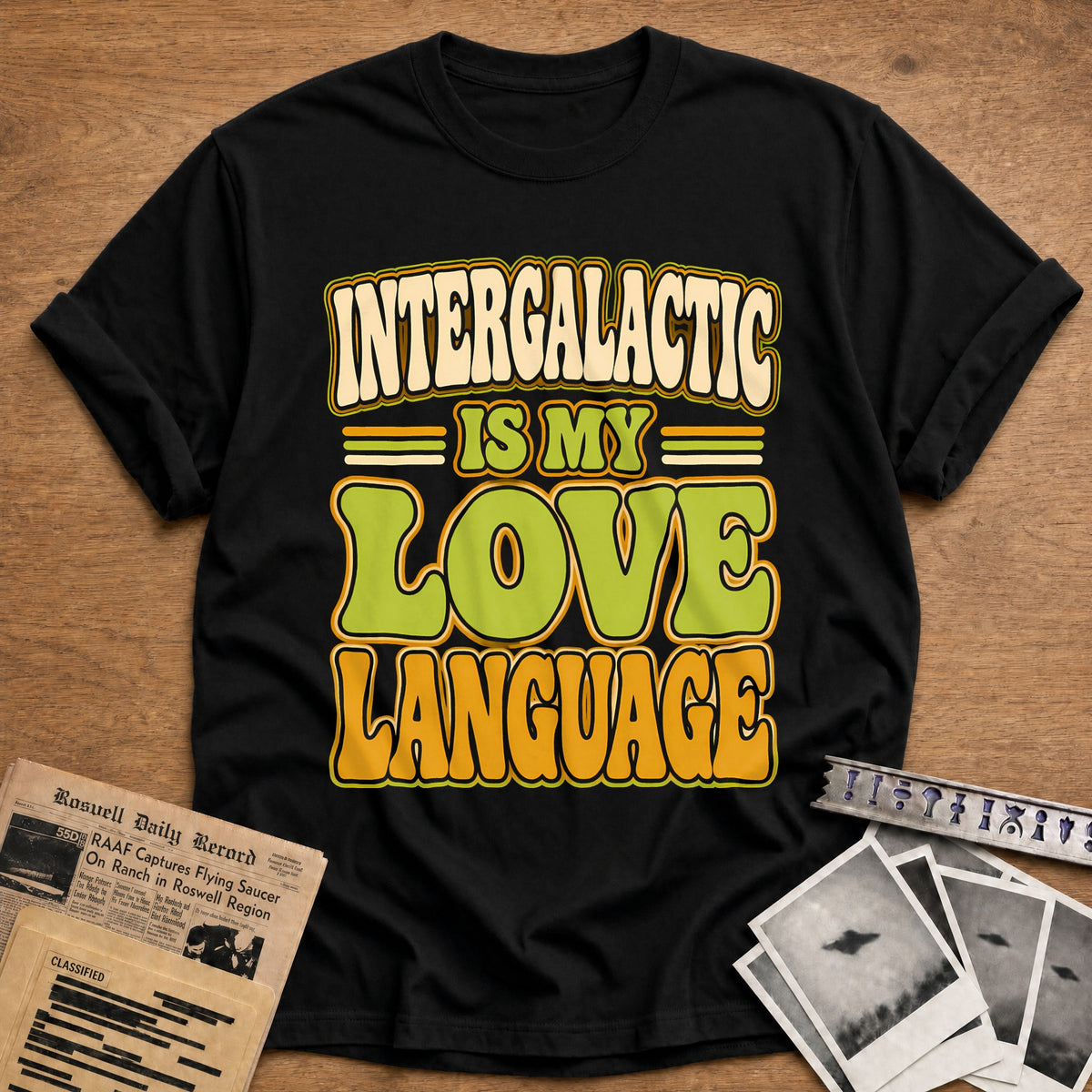 Intergalactic Is My Love Language 42 T-Shirt - Black