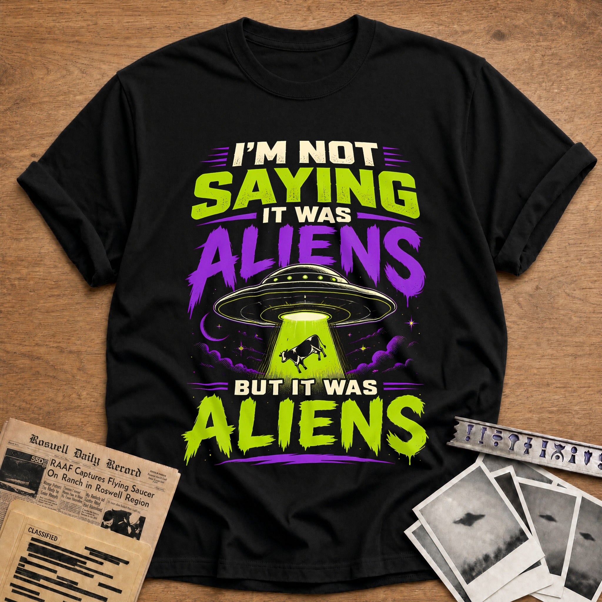 It Was Aliens (2) 69 T-Shirt - Black
