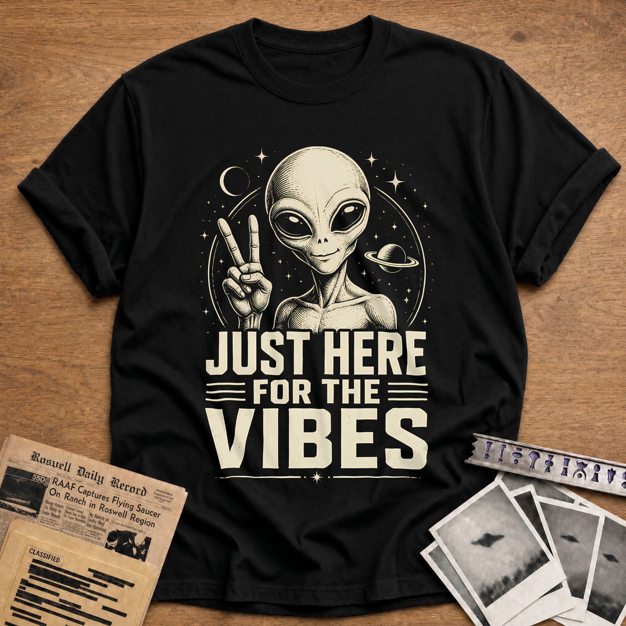 Just Here For The Vibes 12 T-Shirt - Black