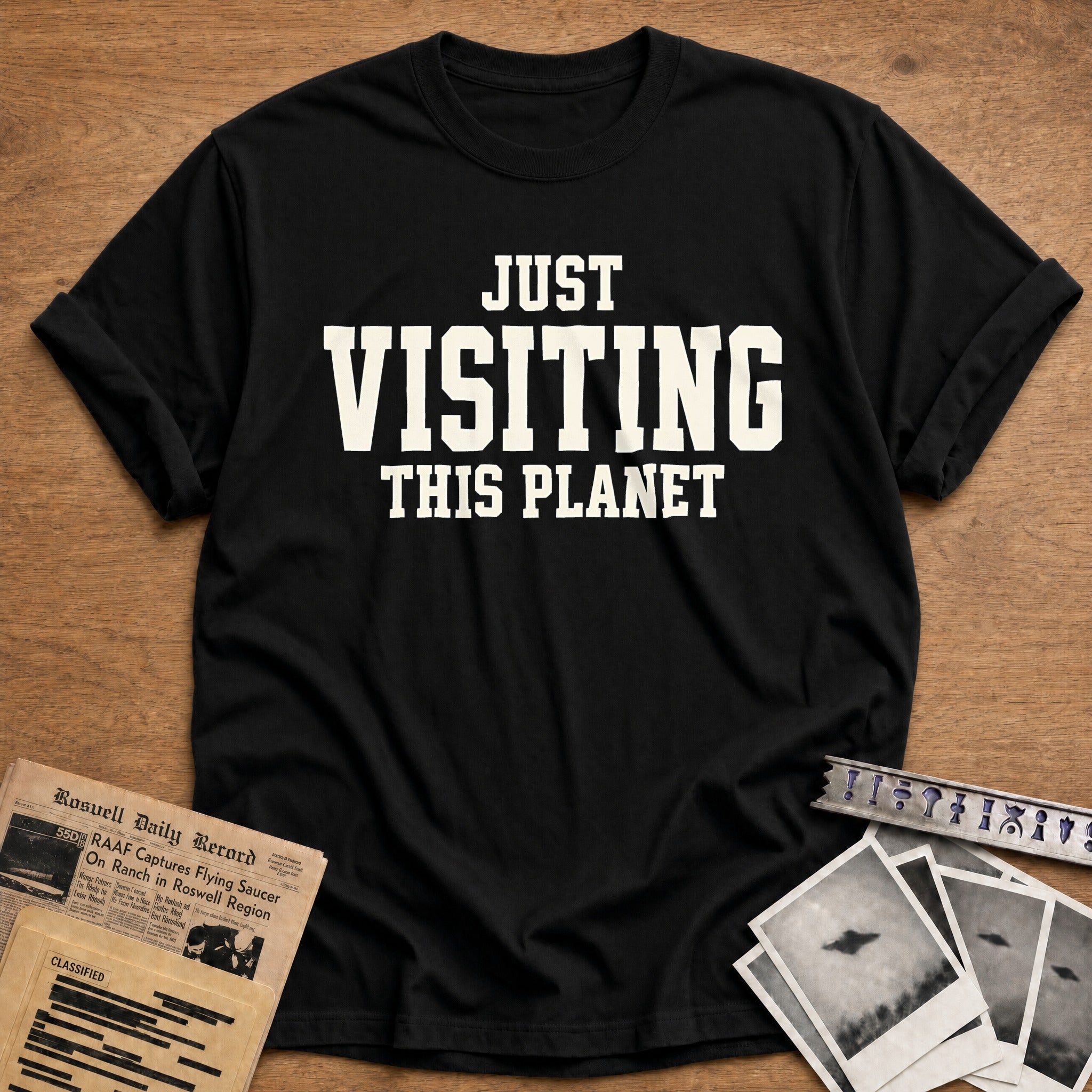 Just Visiting This Planet 29 T-Shirt - Black