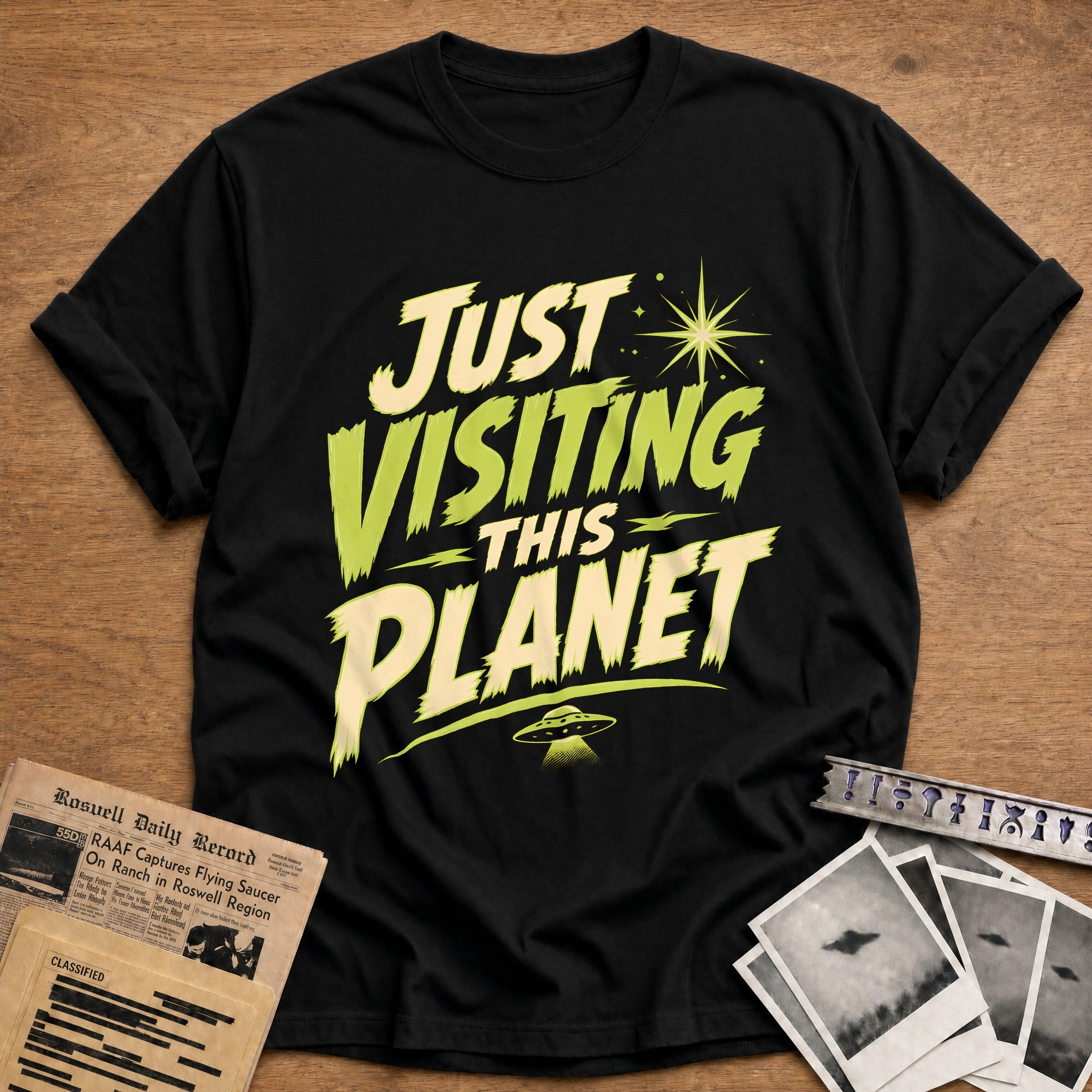 Just Visiting This Planet 88 T-Shirt - Black