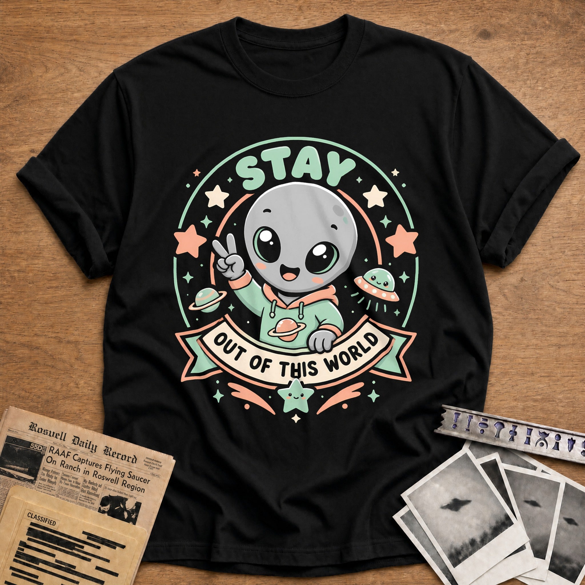 Kawaii Alien Mint 96 T-Shirt - Black
