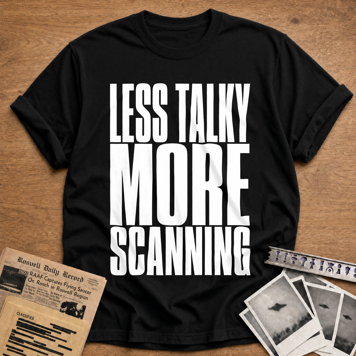 Less Talky More Scanning 83 T-Shirt - Black