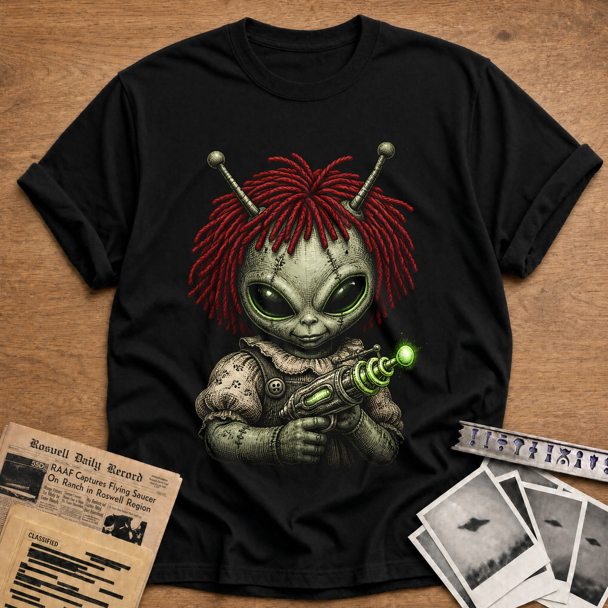 Little Green Man 66 T-Shirt - Black