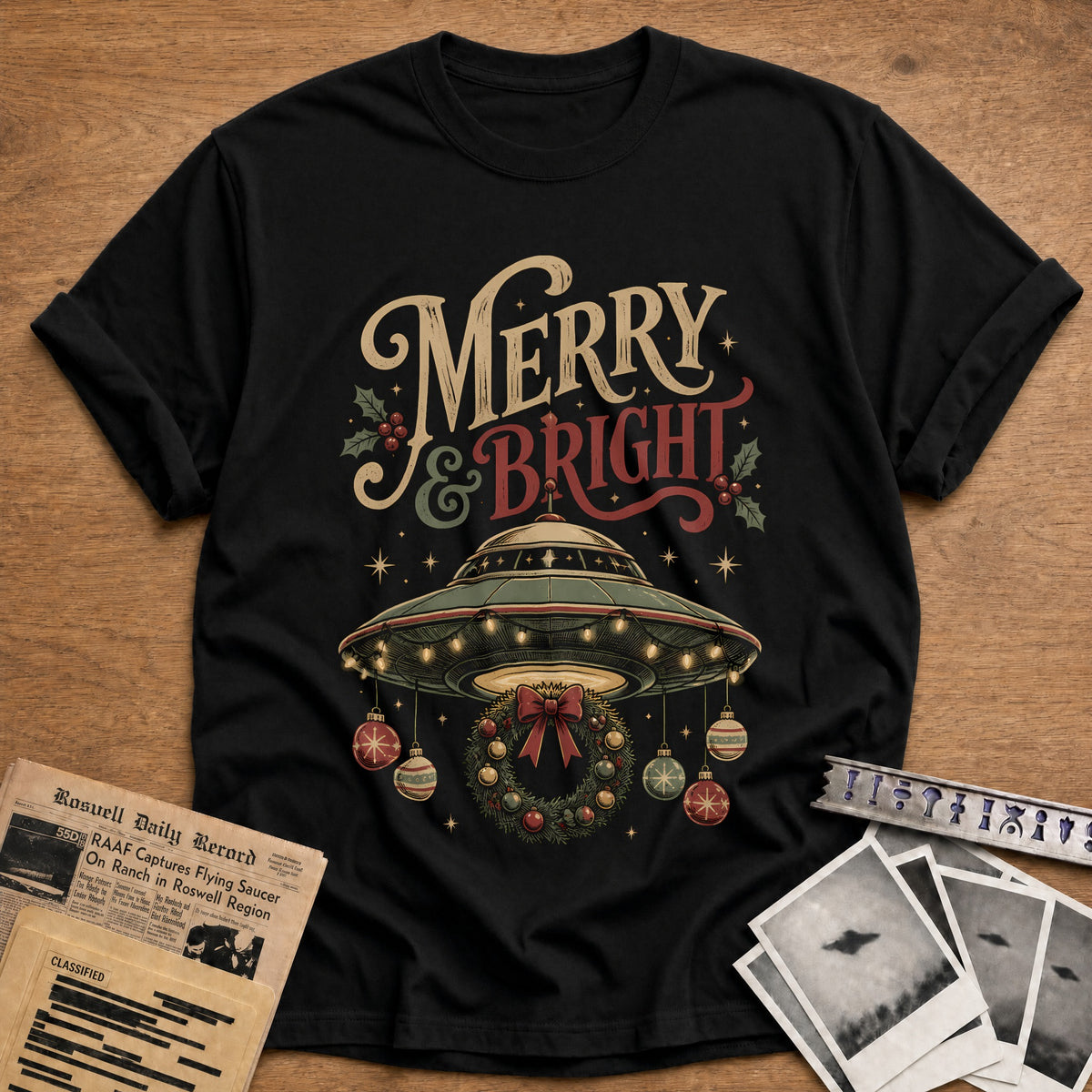 Merry And Bright 56 T-Shirt - Black